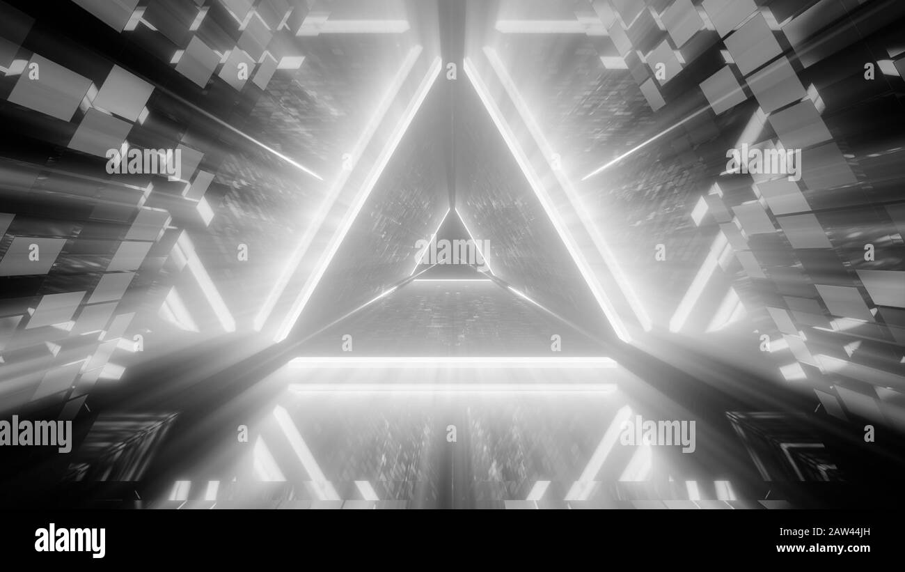 Hintergrundtapete der abstrakten Tür zum Himmel oder zum Paradies, futuristischer Todestag des heiligen Dreiecks, Sterben oder Ende des Lebens Stock i Stockfoto