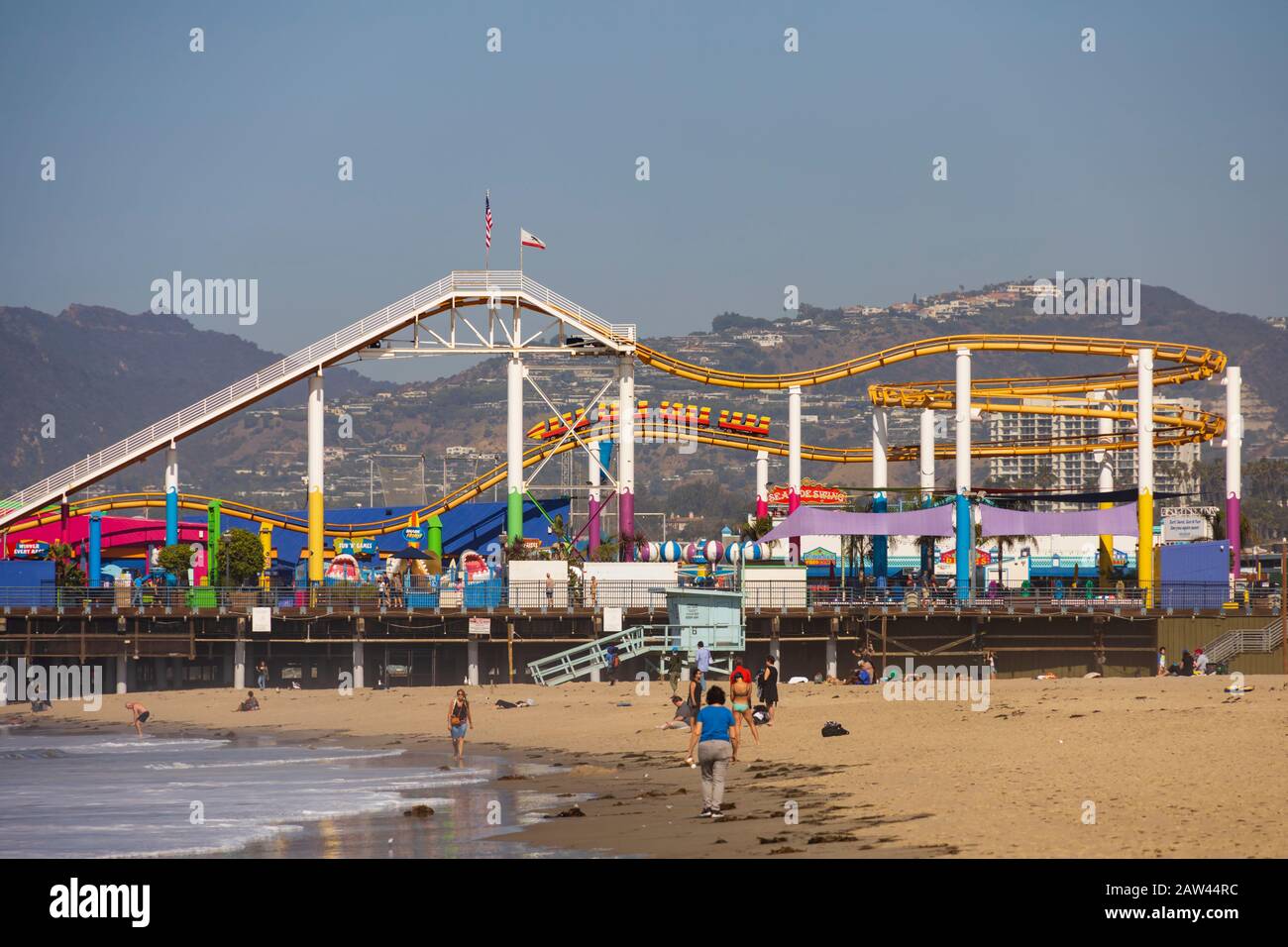 Paradise Park Vergnügungen am Santa Monica Pier, Los Angeles, Kalifornien, Vereinigte Staaten von Amerika. USA. Oktober 2019 Stockfoto