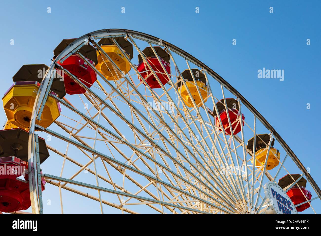 Riesenradwagen, Santa Monica Paradise Park Pier, Los Angeles, Kalifornien, USA Stockfoto