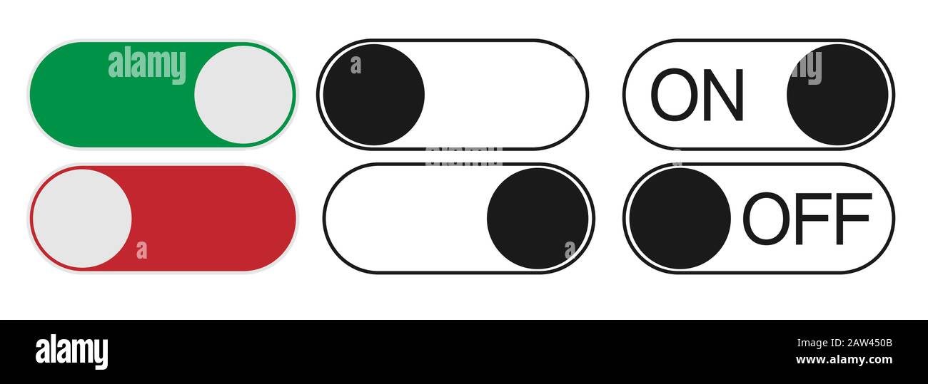 Symbol "Button On Off" im Trend-Design. Vektor-eps-Taste ein-aus-Symbol isoliert auf weißem Hintergrund. Taste ein-aus-Vektor-Symbol einfach und. Modernes Flachsymbol für Web Stock Vektor