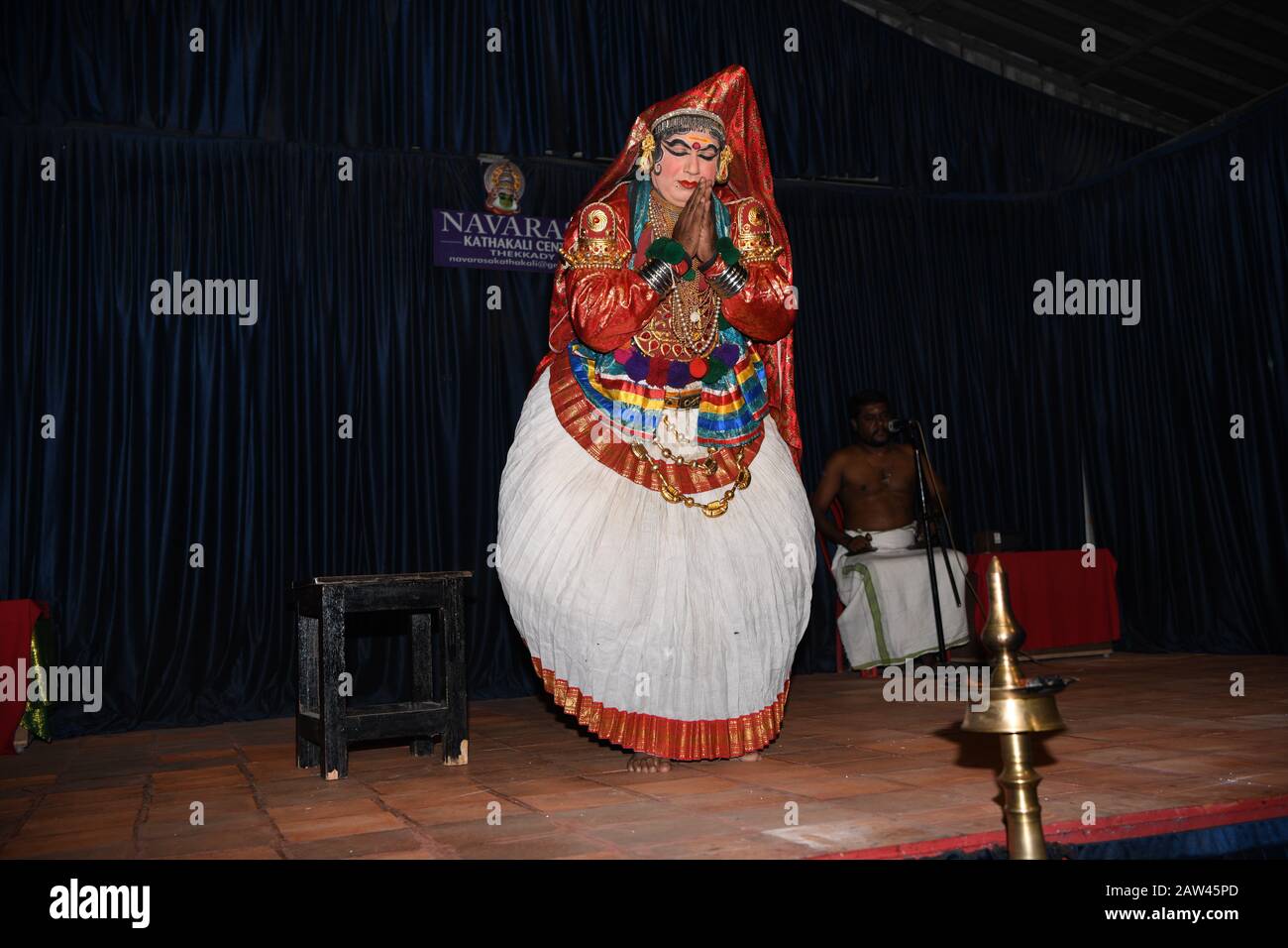 Navarasa Kathakali Center, Thekkady, Klassischer indischer Tanz aus der südwestindischen Region Stockfoto