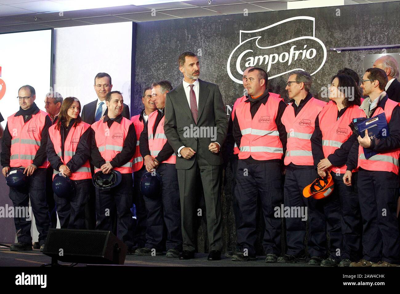 König Felipe VI. Von Spanien besucht die neue Fabrik von Campofrio in Burgos. November 2016.(ALTERPHOTOS/Acero) //NORTEPHOTO Stockfoto