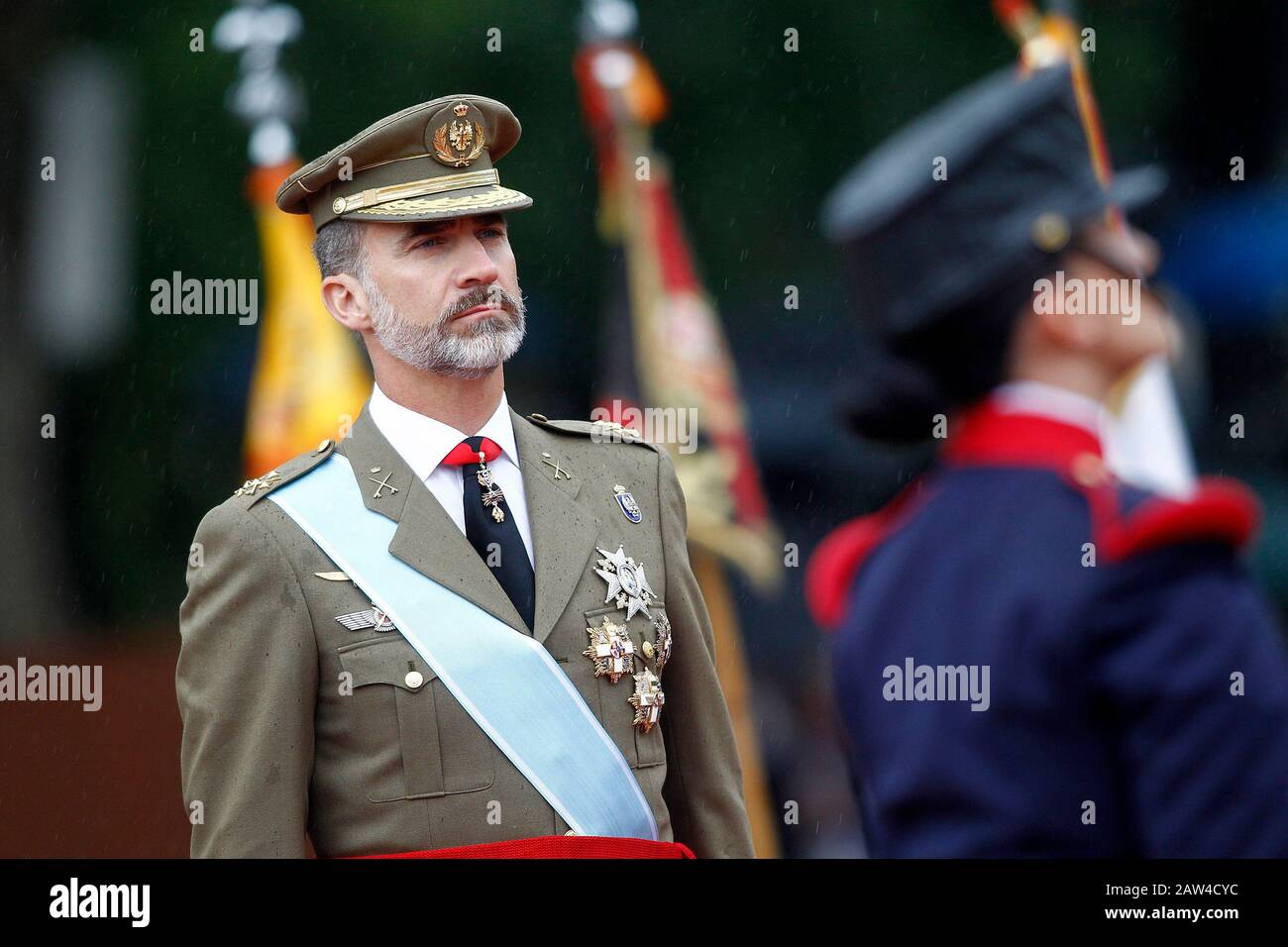 König Felipe VI. Von Spanien nimmt an der Militärparade des nationalen Tages Teil. Oktober 2016. (ALTERPHOTOS/Acero) NORTEPHOTO.COM Stockfoto