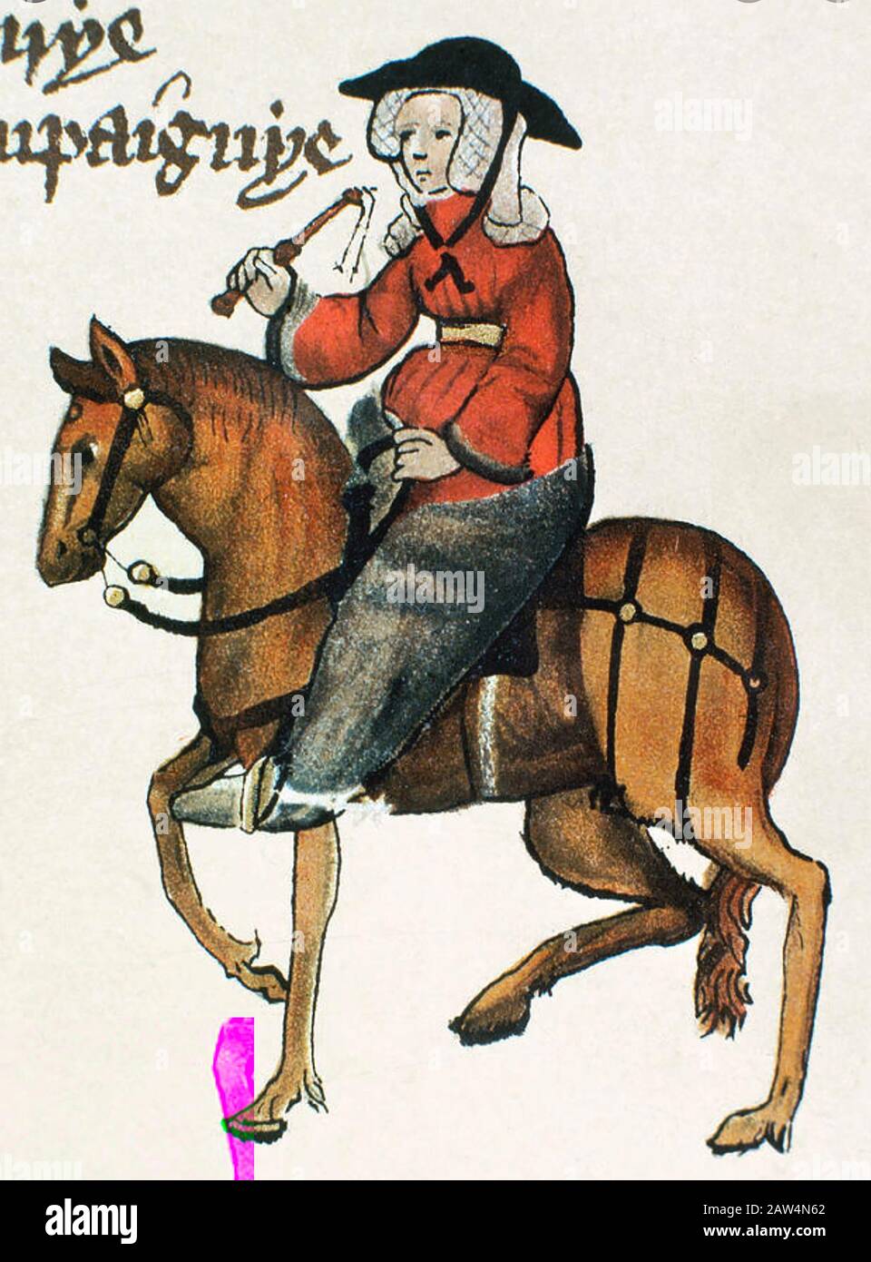 Geoffrey CHAUCER (c 1340-1400) englischer Dichter und Autor. Die Frau von Bath aus den Canterbury Tales Stockfoto