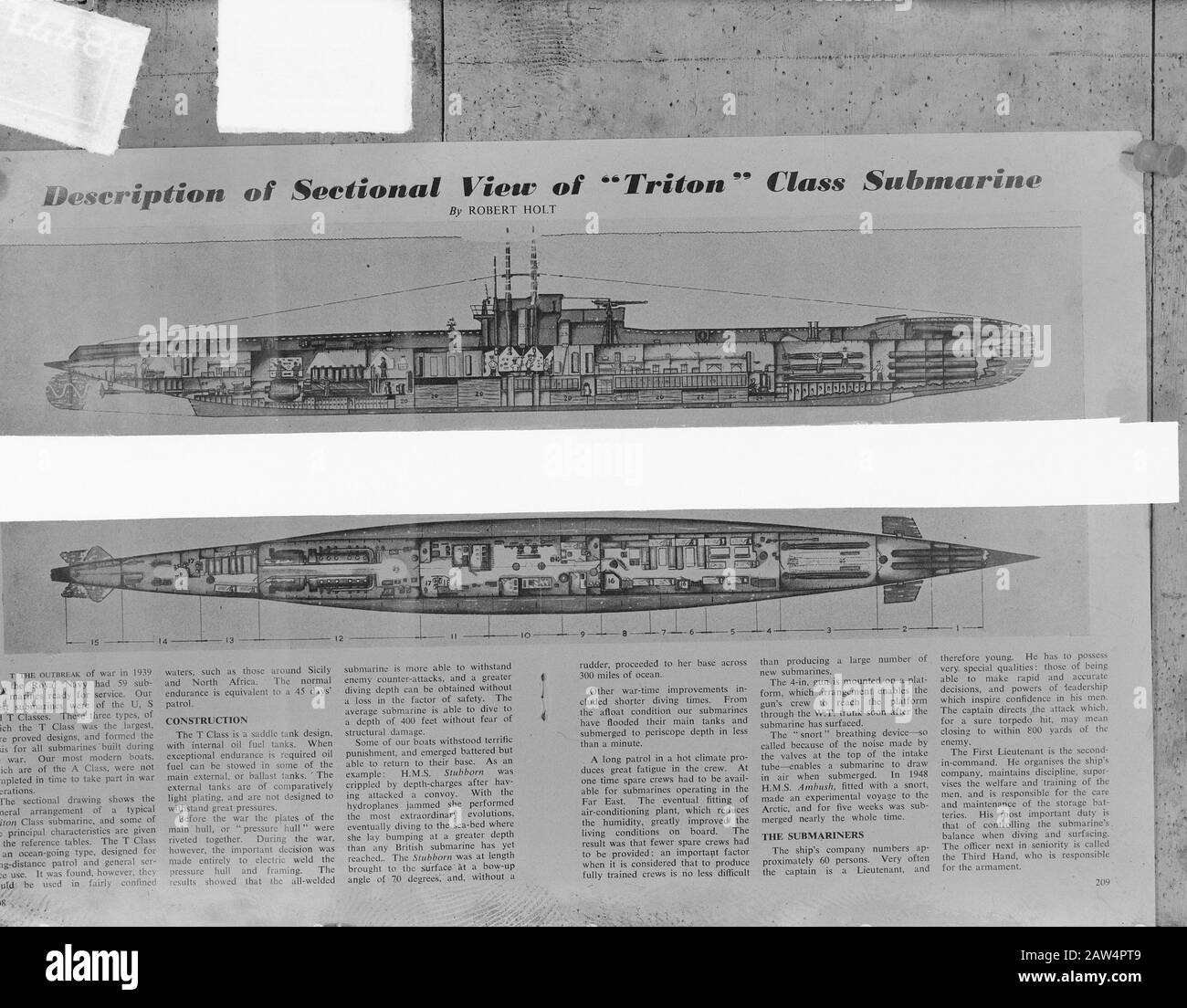 Repro Triton Datum: 23. März 1950 Schlüsselwörter: Marine, U-Boote Institution Name: Triton Stockfoto