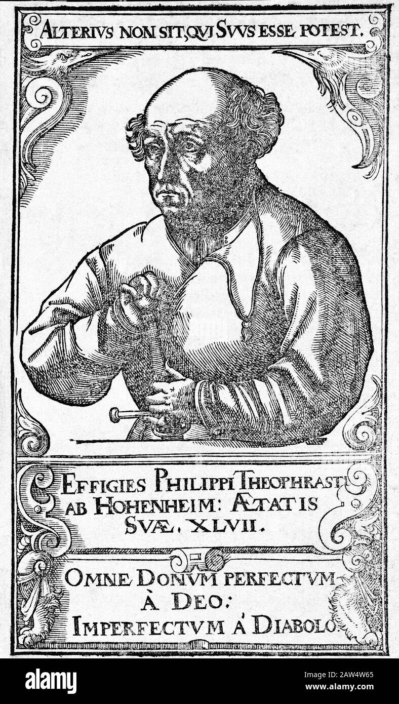 Der gefeierte Schweizer Doktor der Medizin, Alchemist und Philosoph PARACELSUS ( PARACELSO - Philipp Theophrast Bombast von Hohenheim - 1493 - 1541 ) Stockfoto