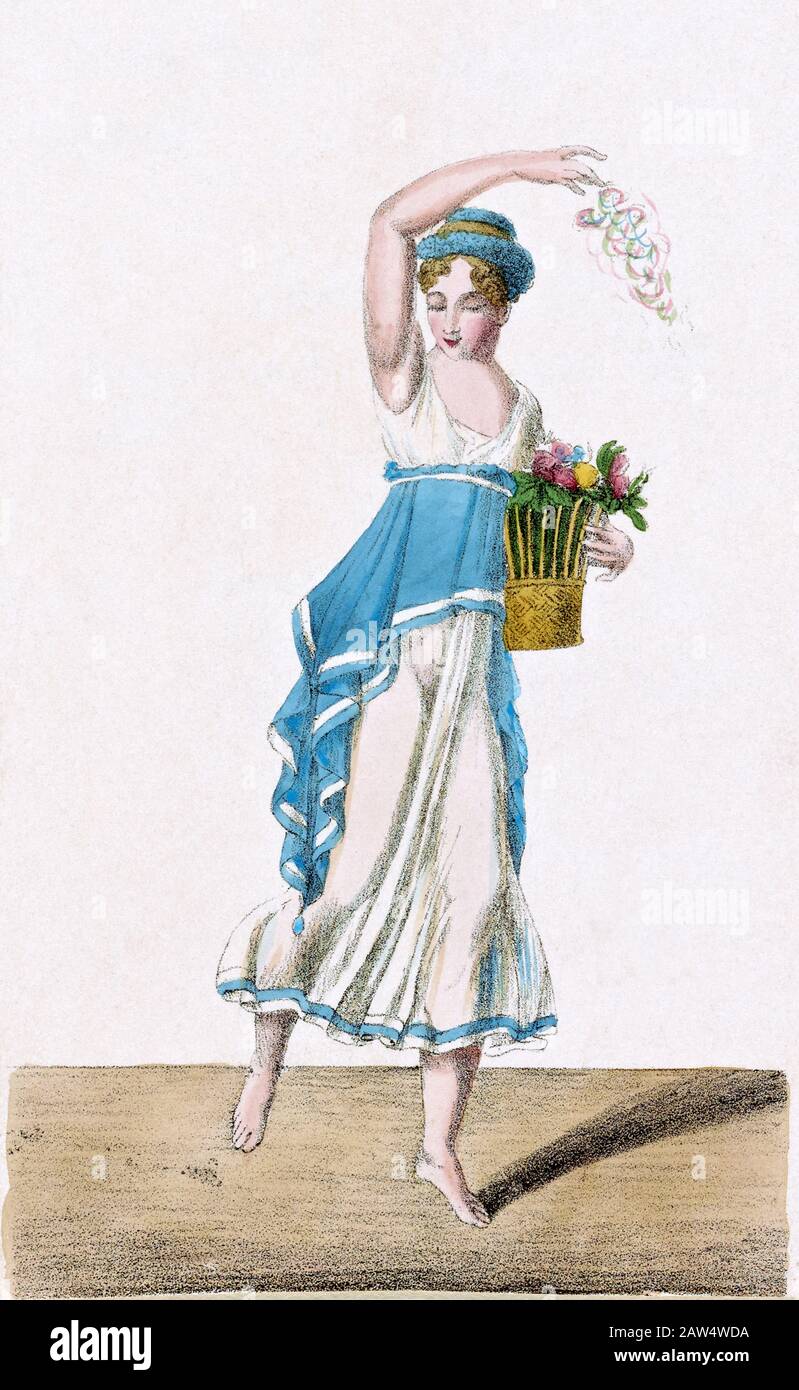 1826 Ca, ITALIEN: Kostümdesign von Auguste Garneray (* um 1785-24 in der lithographischen Firma G. Engelmann (* um 1780-184 in der Oper) Stockfoto