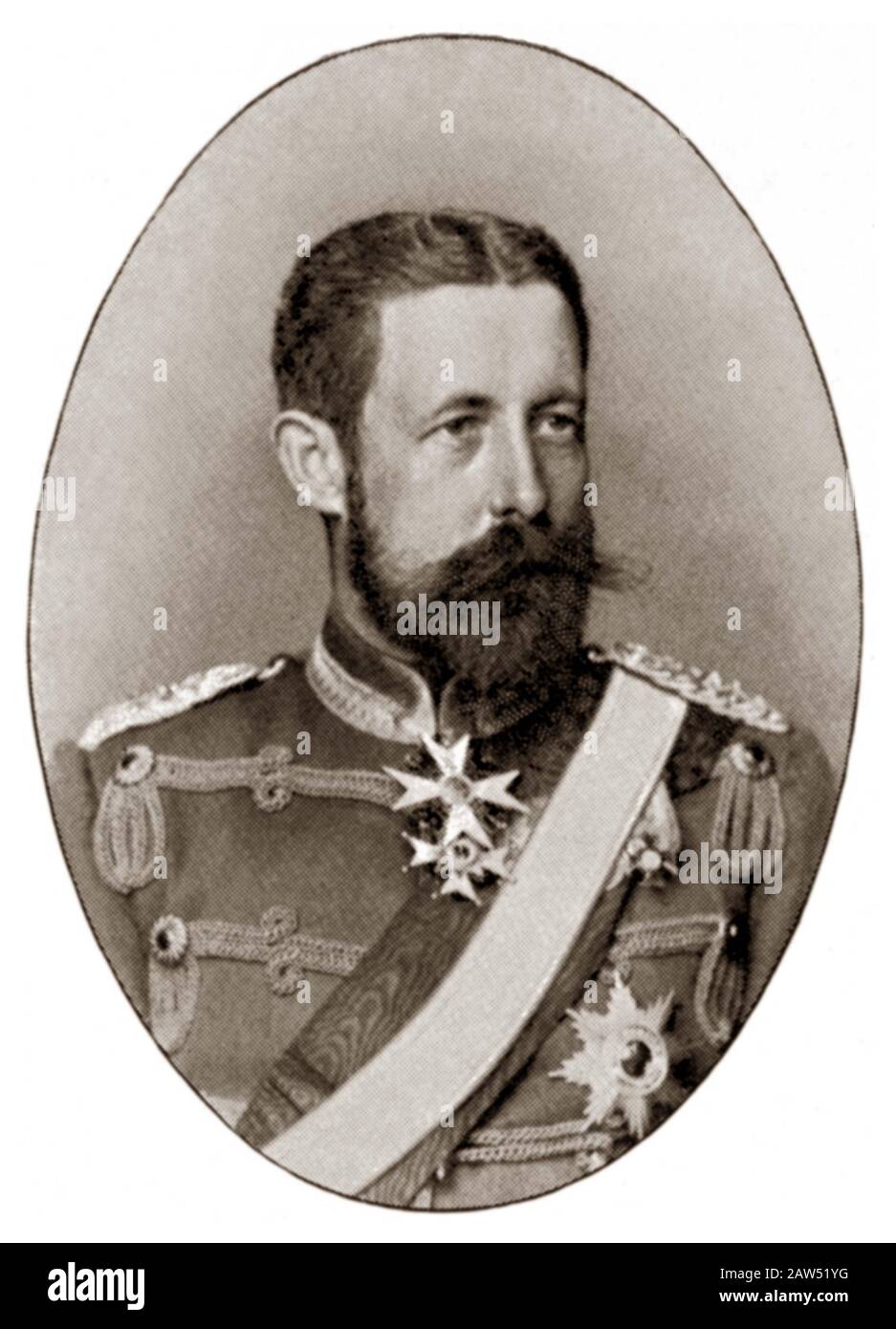 Die deutsche Fürstin Adolf Wilhelm von Schaumburg-Lippe (* 1859; † 1916), verheiratet im Jahre 1890 mit der Prinzessin Victoria von Preßburg, traurig Stockfoto