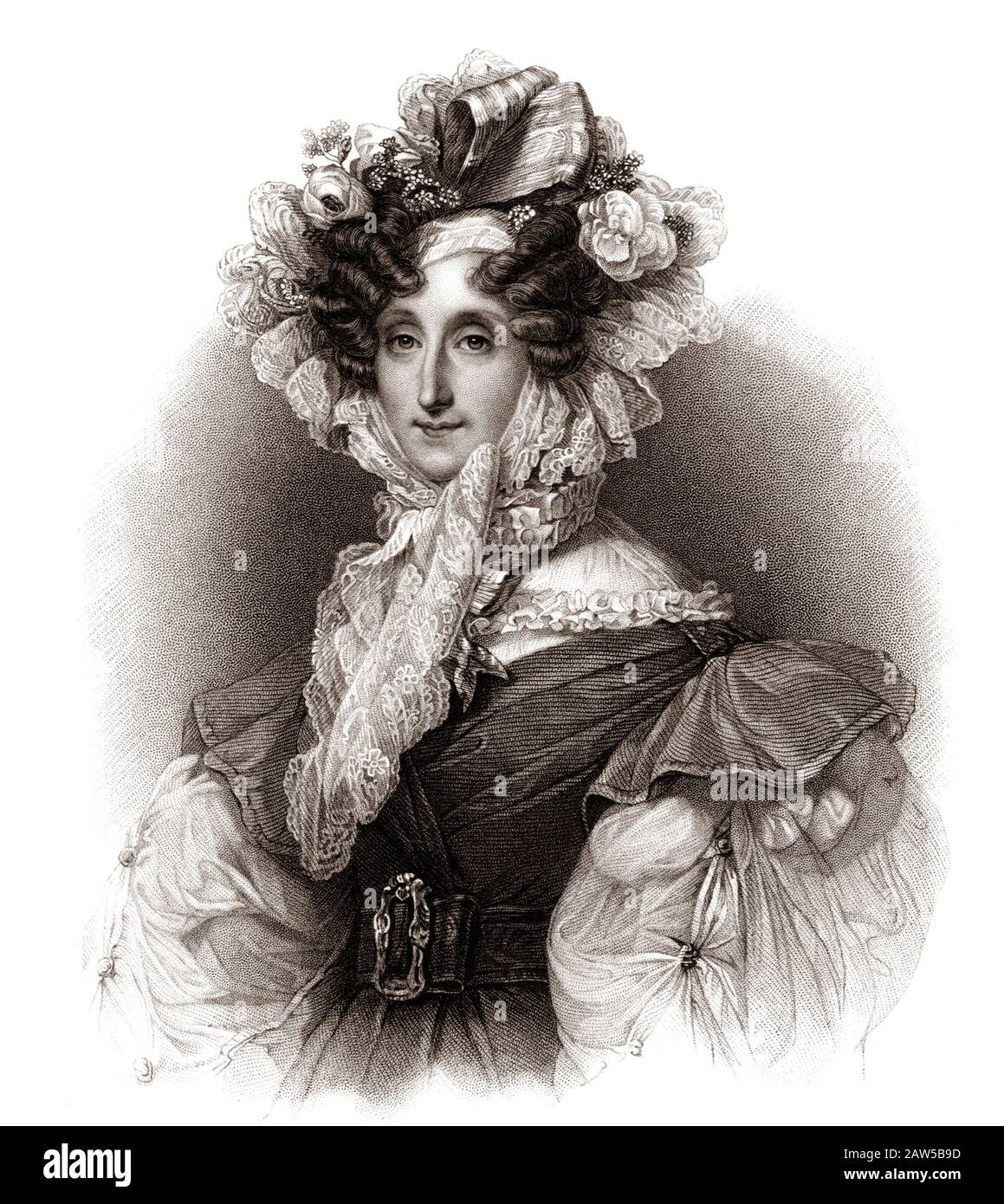 1844, FRANKREICH: Die KÖNIGIN VON FRANKREICH Marie-Amélie Prinzessin de Bourbon-Siciles (* zwischen 1780-1848 in Paris; † um 1780-1848). Verheiratet mit dem KÖNIG VON FRANKREICH Louis Stockfoto