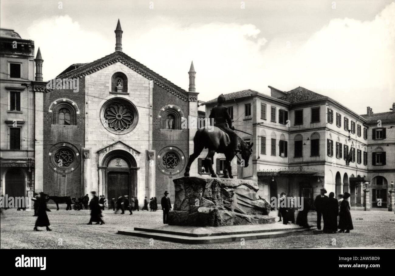 1918 Ca, MILANO, ITALIEN: Piazza Giuseppe MISSORI. Heute völlig entsetzt und verändert mit den Nachrichten von 50er Jahren. Die Kirche San Giovanni Stockfoto