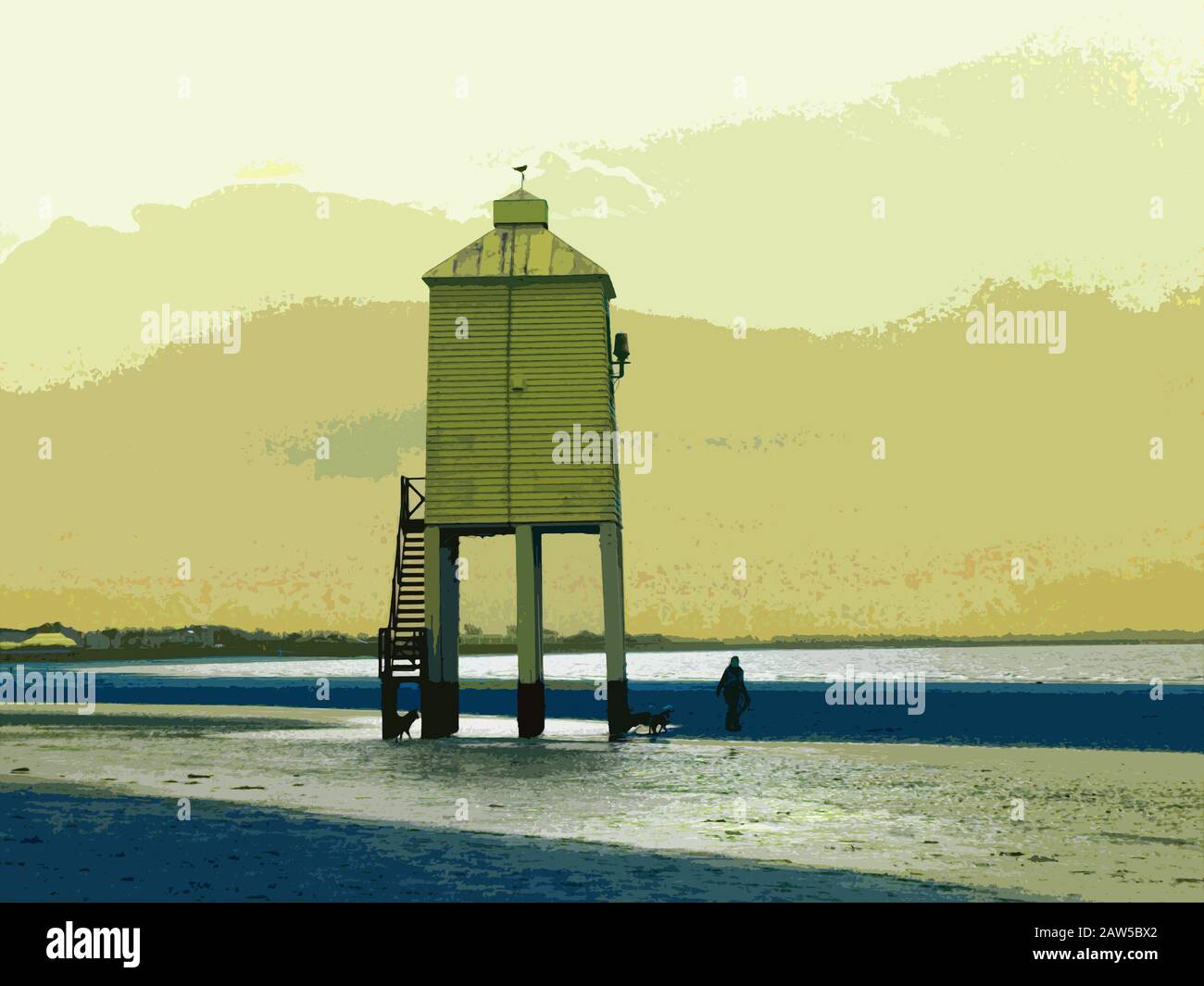 Lower oder Low Lighthouse Burnham on Sea, Somerset, Großbritannien Stockfoto