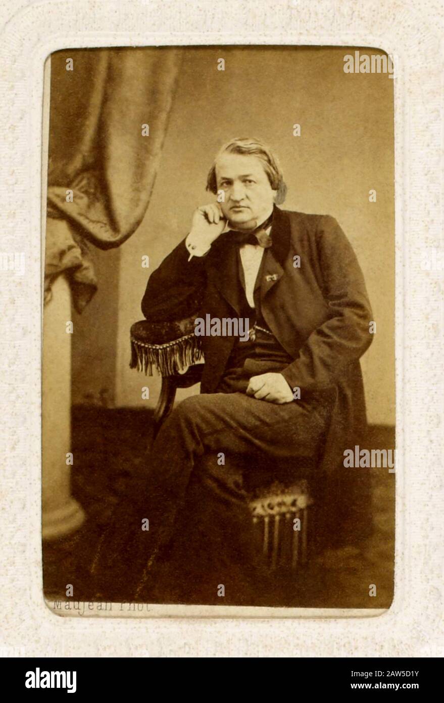 1860 Ca, FRANKREICH: Der französische Schriftsteller, Dramatiker und Dichter ALFRED DE VIGNY (* um 960; † um 22. Foto von Maujean, Paris . Er produzierte auch Romane, Theaterstücke, Stockfoto