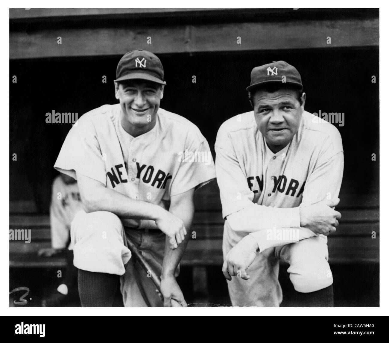 1932, NEW YORK, USA: Der gefeierte amerikanische Baseballspieler LOU GEHRIG (* 1903; † 1941) Spieler der New York Yankees . In diesem Foto mit dem Stockfoto