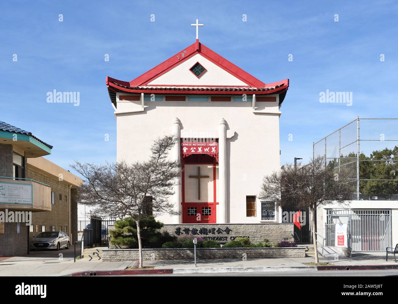 Los ANGELES, KALIFORNIEN - 05. FEBRUAR 2020: Das Gebäude der Chinese Methodist Church in Chinatown. Stockfoto