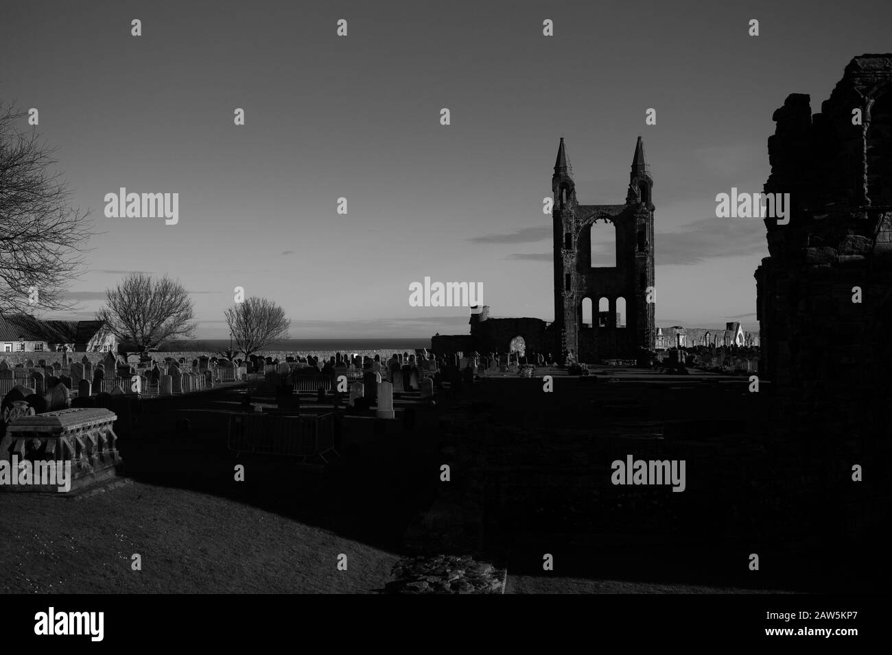 St. ANDREWS, SCHOTTLAND - 22/1/2020 - Blick auf die Kathedrale Stockfoto