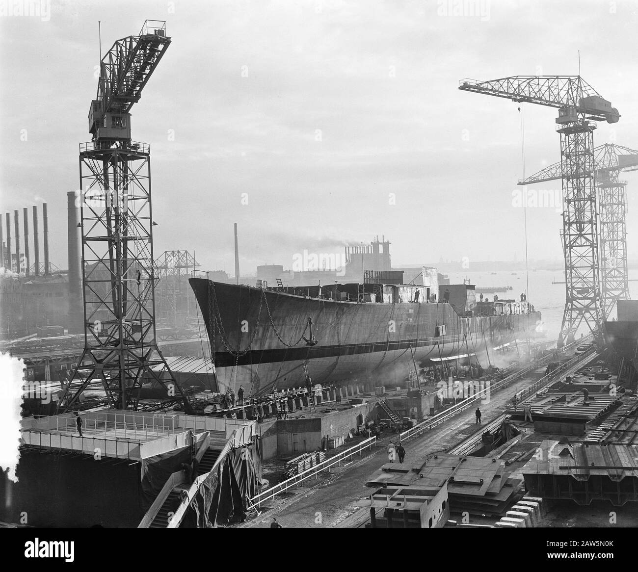 U-Boot-Jäger Groningen Gefälle Datum: 8. Januar 1954 Schlagwörter: Rampen, U-Boot-Jäger Personenname: Groningen Stockfoto