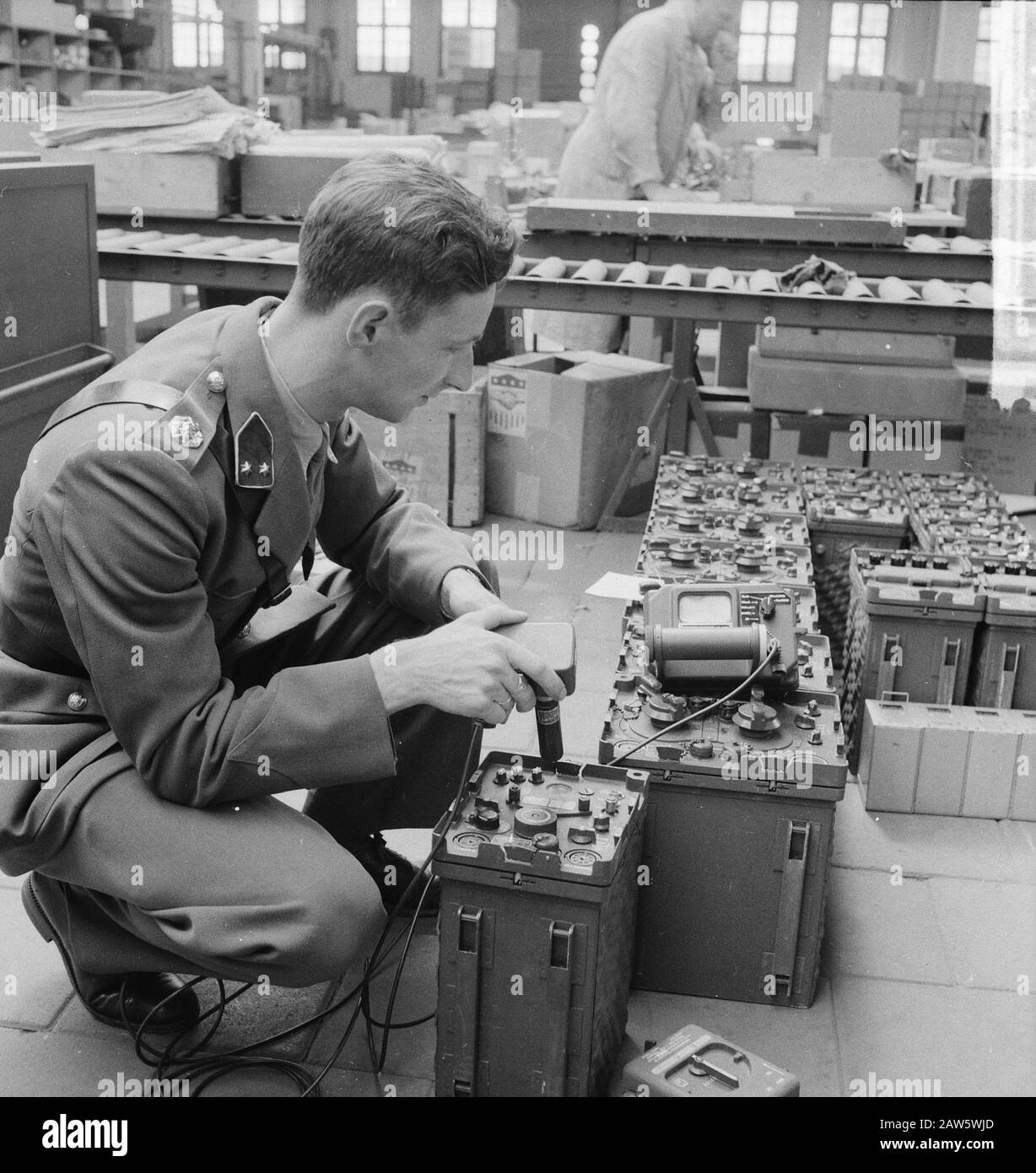 Radioaktive Armeeempfänger Datum: 11. Juli 1961 Standort: Delft, Zuid-Holland Stockfoto