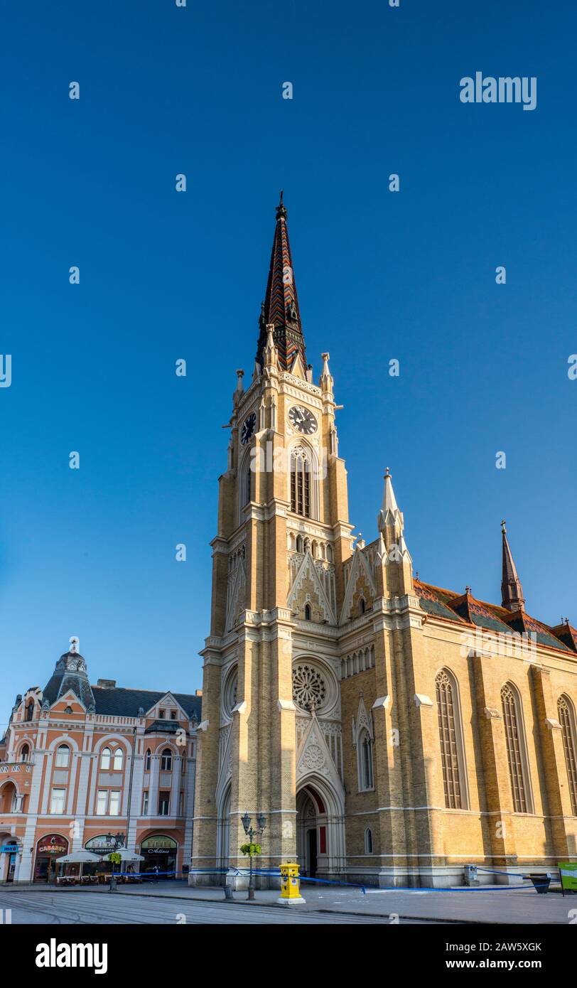 Römisch-katholische Kathedrale, 1895, am Trg Slobode (Freiheitsplatz) in Novi Sad, Vojvodina, Serbien Stockfoto
