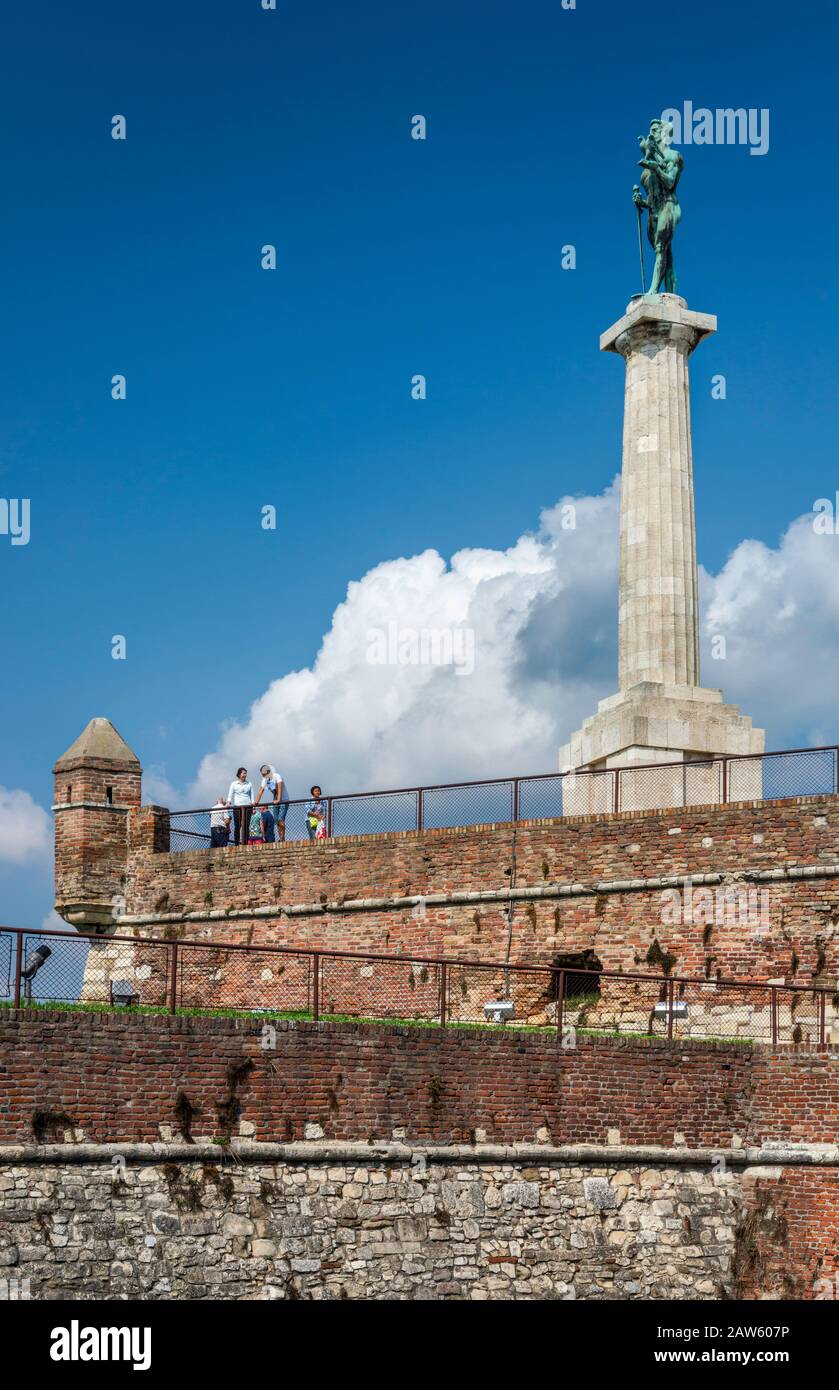 Victory Monument, Befestigungen bei Kalemagdan Zitadelle aka Belgrader Festung in Belgrad, Serbien Stockfoto