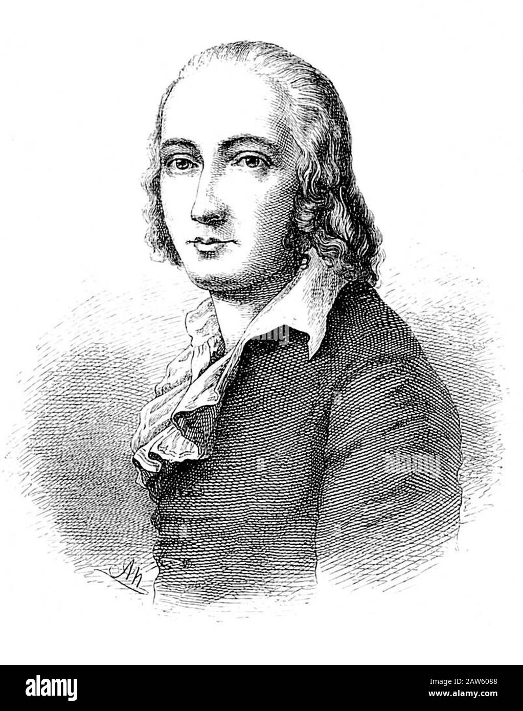 Der deutsche Dichter Friedrich Hölderlin (* um 1770 in Berlin; † um das Jahr 1844) war ein bedeutender deutscher Lyrikdichter, der gemeinhin mit der als Romantik bekannten künstlerischen Bewegung verbunden war Stockfoto