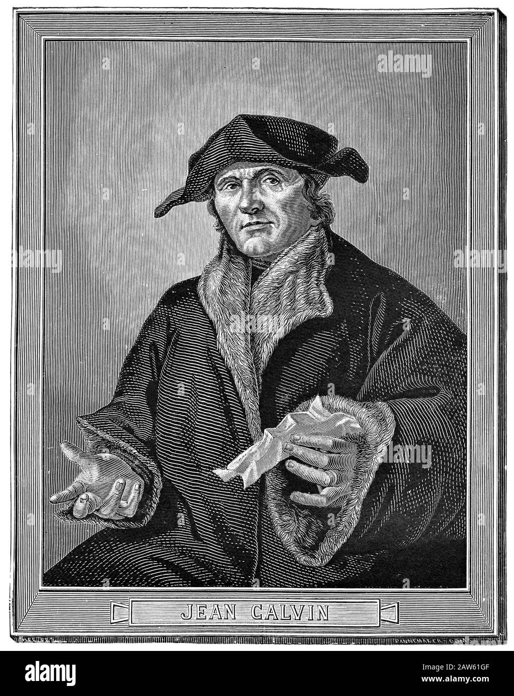 Der französische Reformator Religius Jean CAUVIN ( alias JOHANNES ...