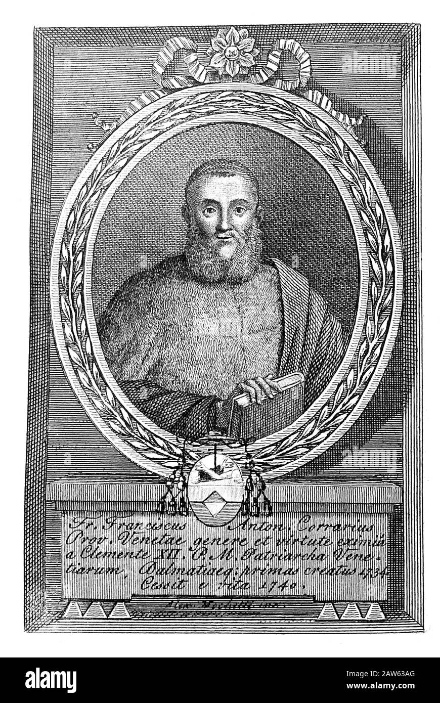 1740 Ca, VENEDIG, ITALIEN: Die italienische katholische Patriarca di Venezia FRANCESCO ANTONIO CORRER ( Frate Franciscus Antonius Corrarius , 1676 - 1740 ) von Stockfoto