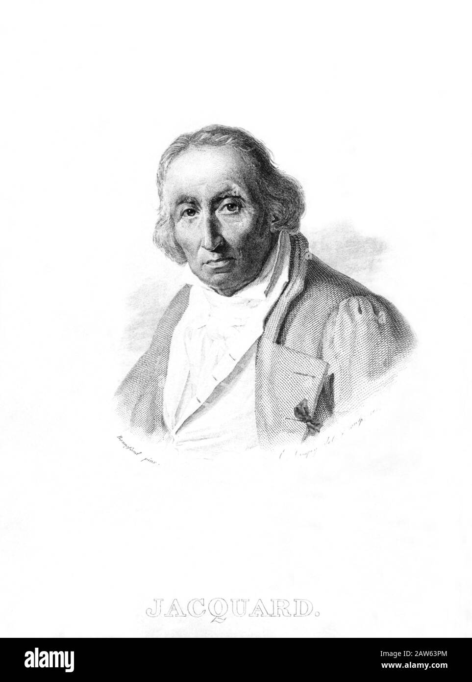 1960 , august , USA : Der französische Weber und Händler Joseph Marie Charles alias JACQUARD (* 1752; † 1834) Spielte Eine wichtige Rolle in der Entwicklung Stockfoto