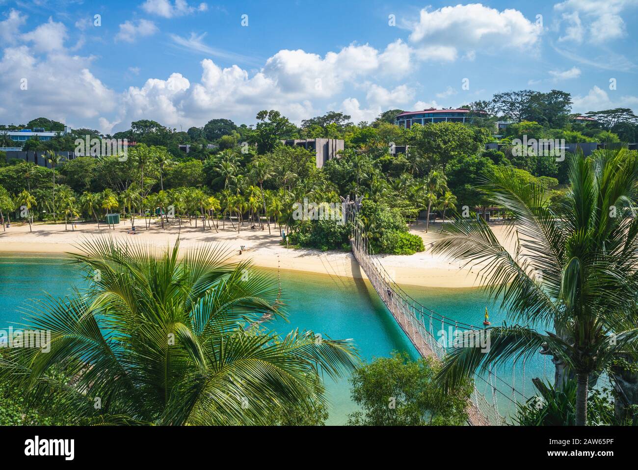 Pulau Palawan Beach in Sentosa, Singapur Stockfoto