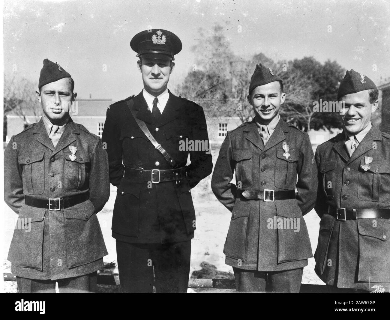 Ausbildung niederländischer Marineinfanteristen in Camp Lejeune (North Carolina, USA) Datum: 1945 Ort: Camp Lejeune, North Carolina, Vereinigte Staaten von Amerika Schlüsselwörter: Marines , Soldaten Stockfoto