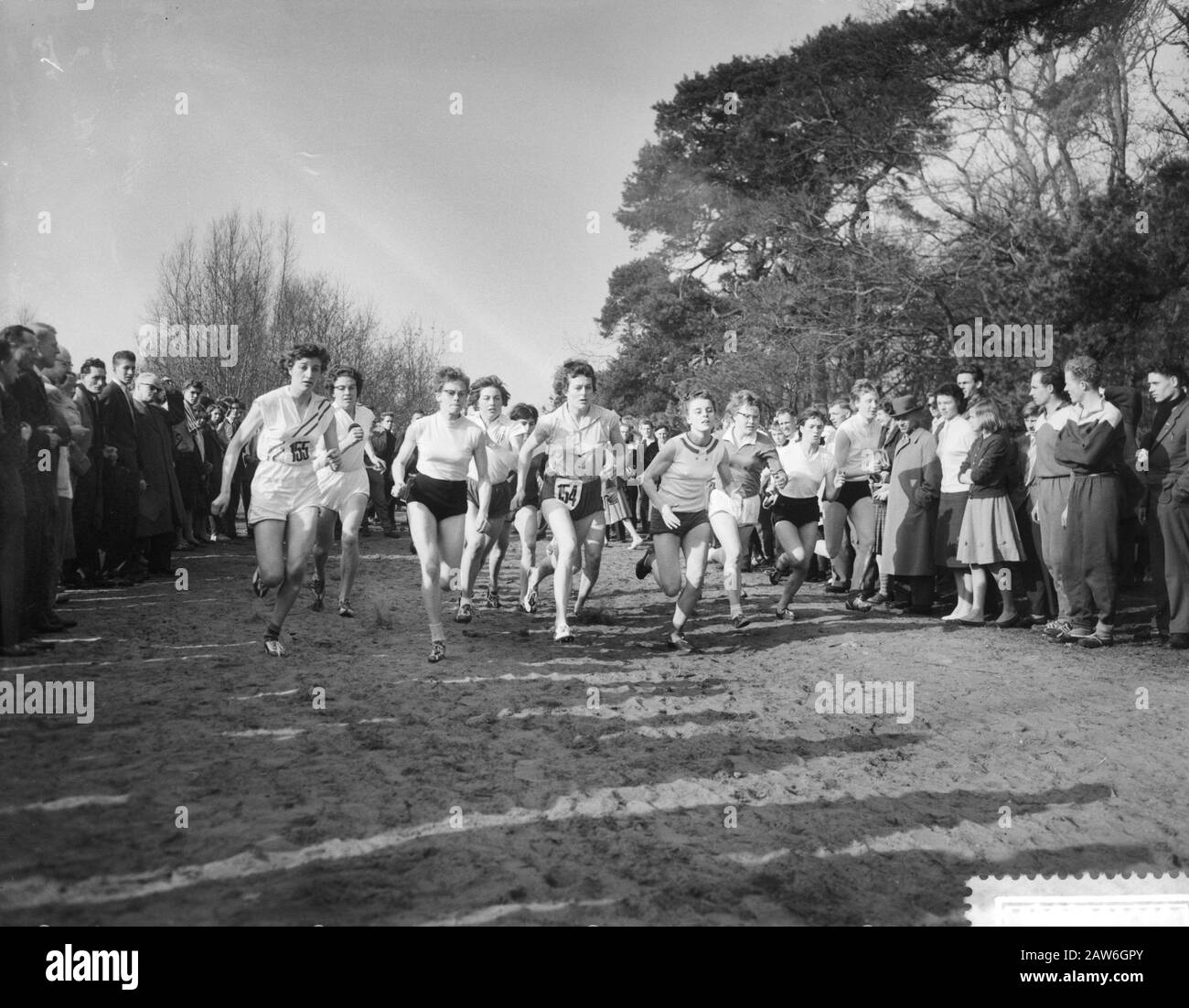 Maple Leaf Cross Country in Hilversum, das Anfangsdatum der Damen: 1. März 1959 Standort: Hilversum Stockfoto