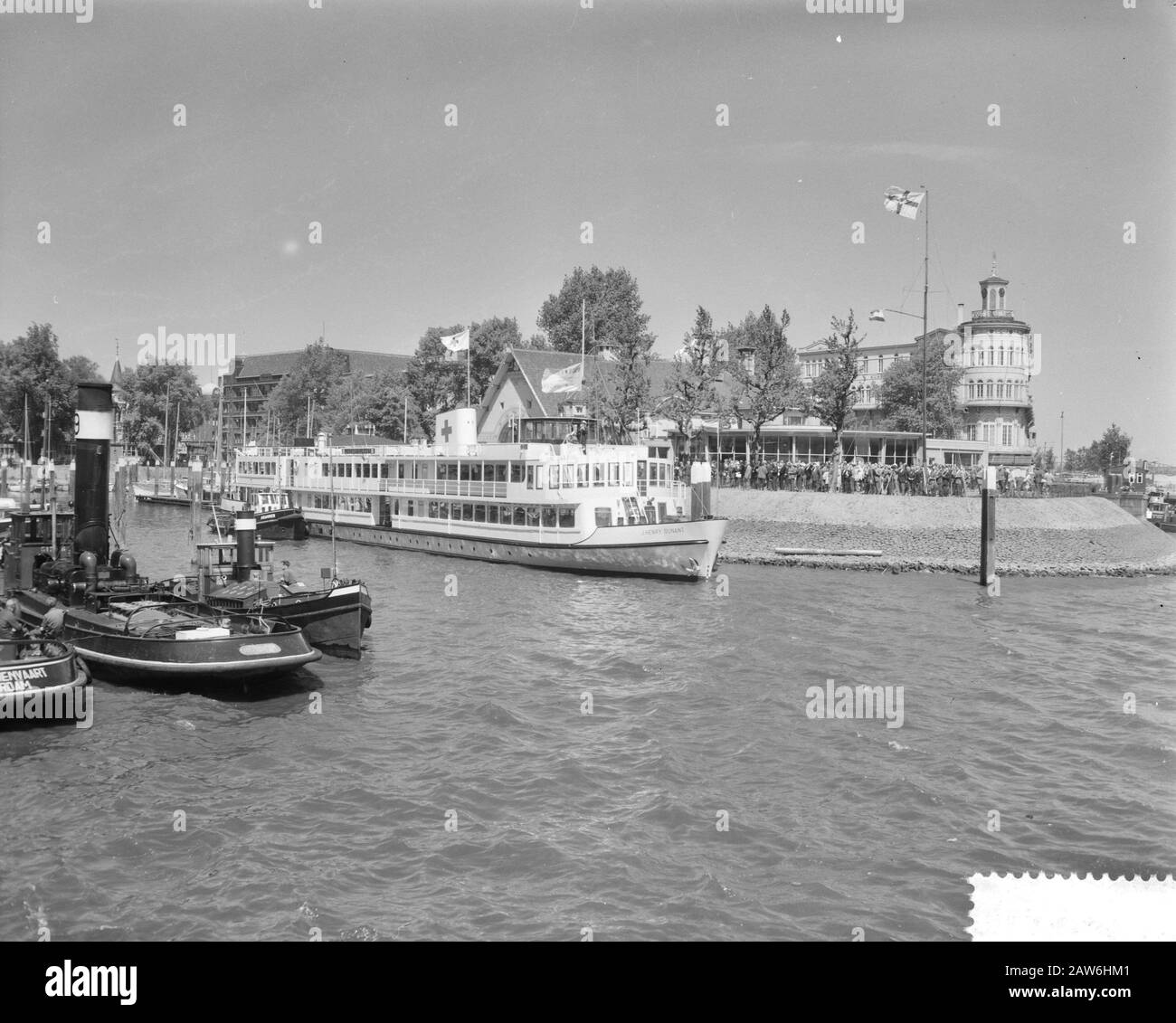 Transfer Hospital Ship J. Henry Dunant The Red Cross Rotterdam Datum: 23. Mai 1959 Schlüsselwörter: Hospitalschiffe Stockfoto