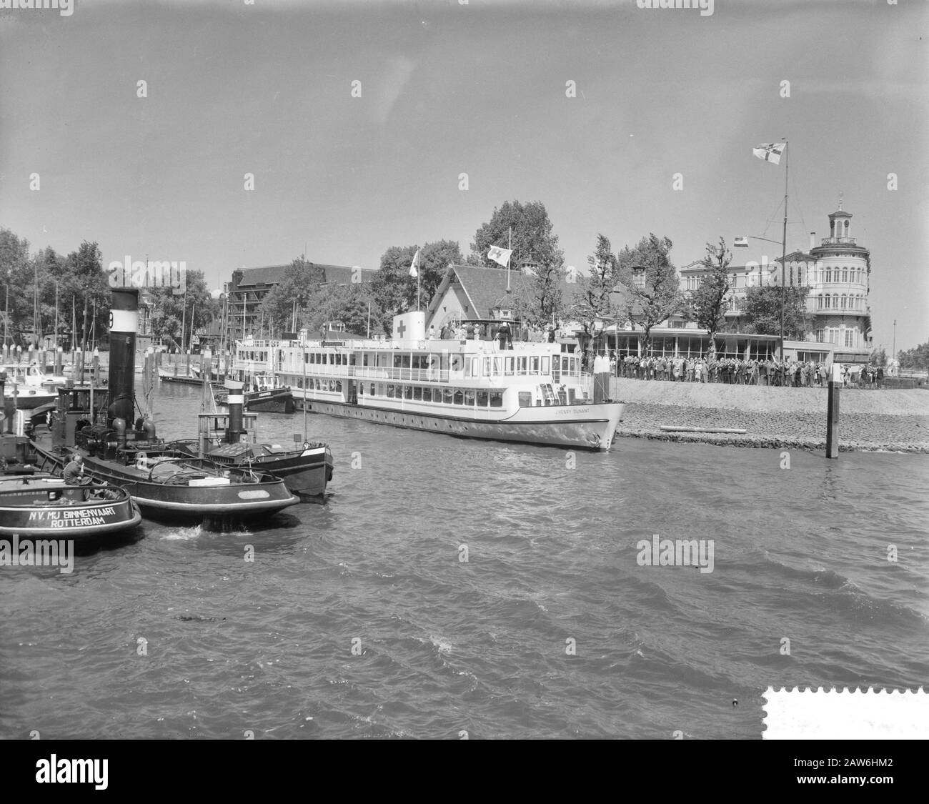 Transfer Hospital Ship J. Henry Dunant The Red Cross Rotterdam Datum: 23. Mai 1959 Schlüsselwörter: Hospitalschiffe Stockfoto