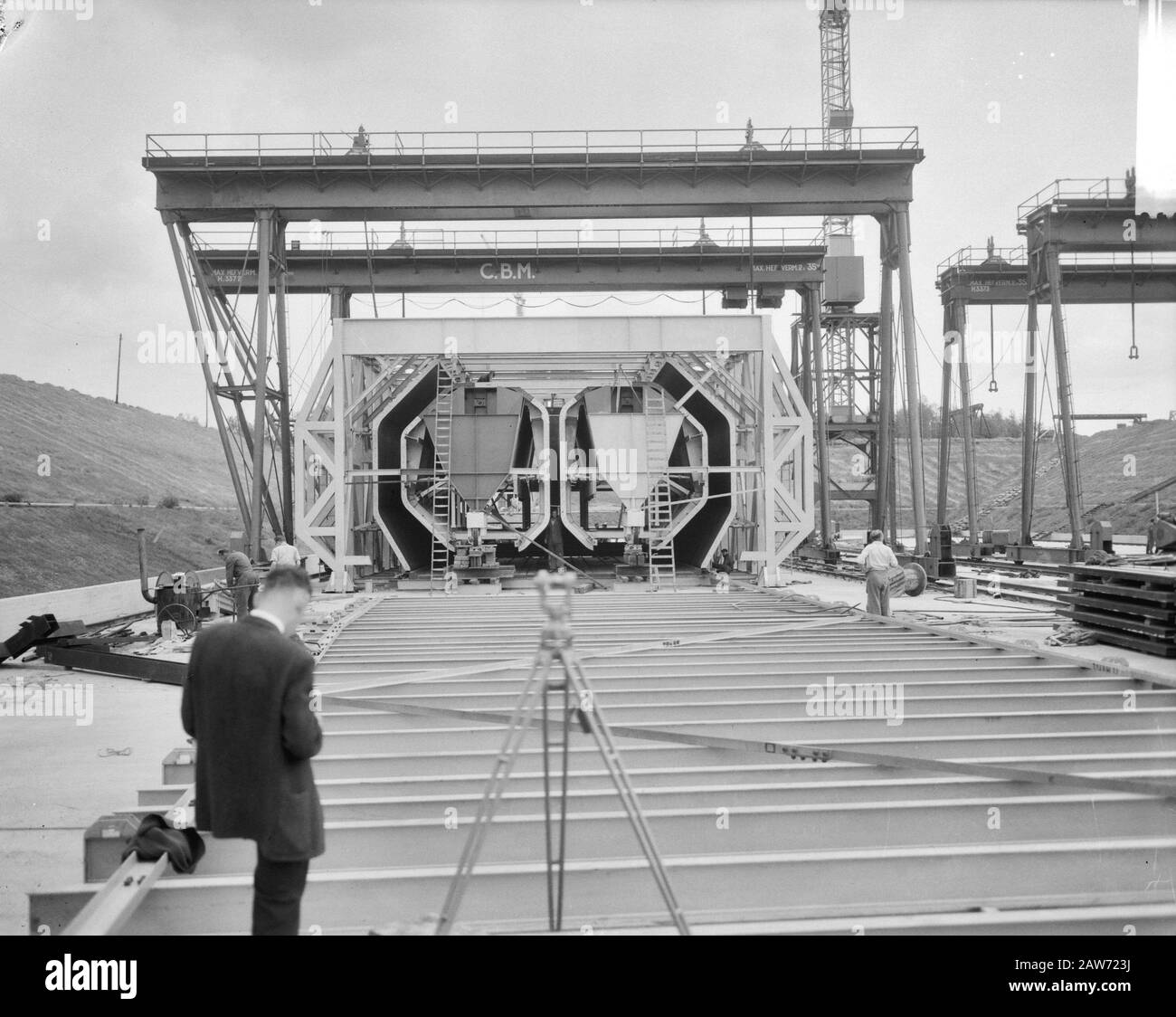 U-Bahn-Bau. Zusammenfassung Tunnelkern Datum: 12. September 1961 Schlagwörter: Unterirdischer Bau, Karten Stockfoto