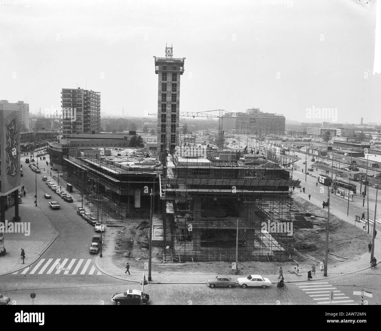 Metro Construction Rotterdam Datum: 6. Oktober 1961 Standort: Rotterdam, South Holland Schlüsselwörter: U-Bahn-Bau Stockfoto