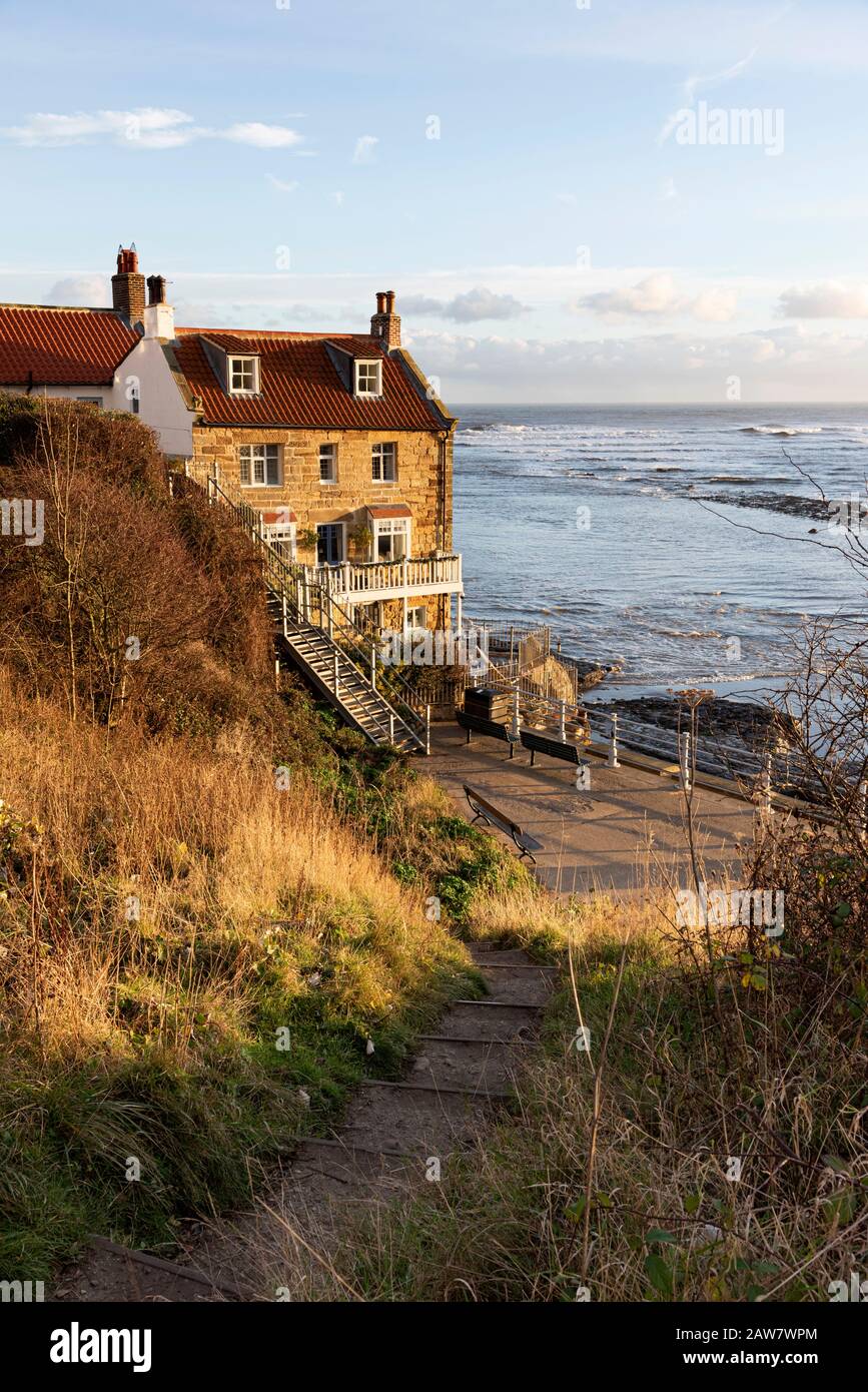 Robin Hoods Bay an der Küste von North Yorkshire Stockfoto