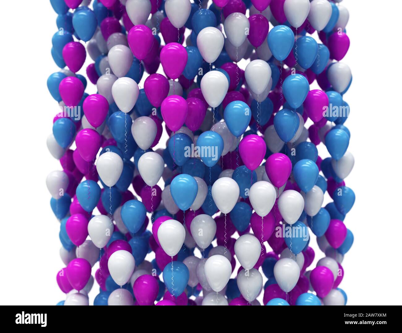 Partyballons mehrfarbig fröhlicher Fest-Partyhintergrund. 3D-Abbildung Stockfoto