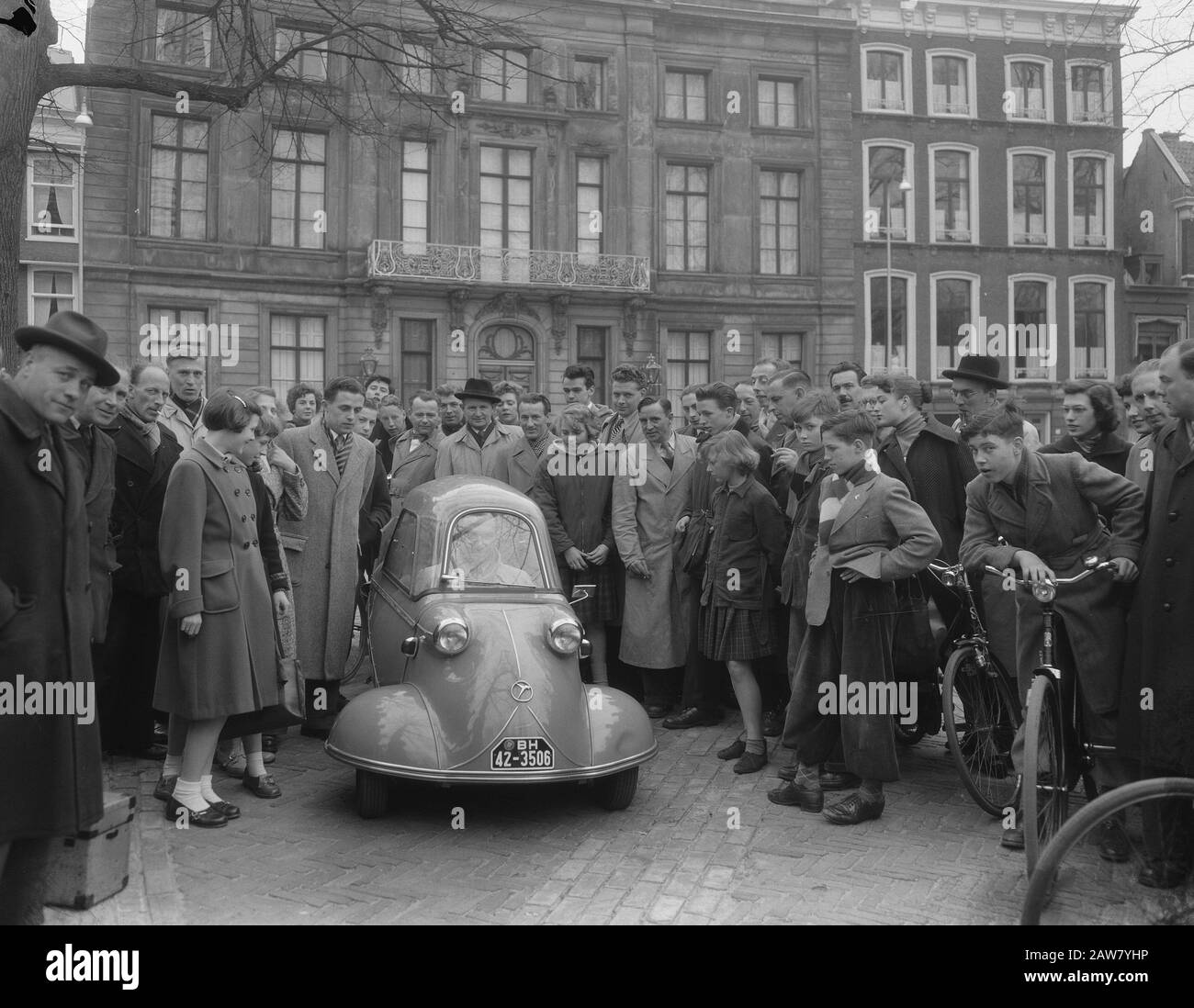 Neues deutsches Auto Messerschmitt in den Haag Datum: 12. April 1954 Standort: Den Haag, Südholland Stichwörter: Messerschmitt, Autos Stockfoto