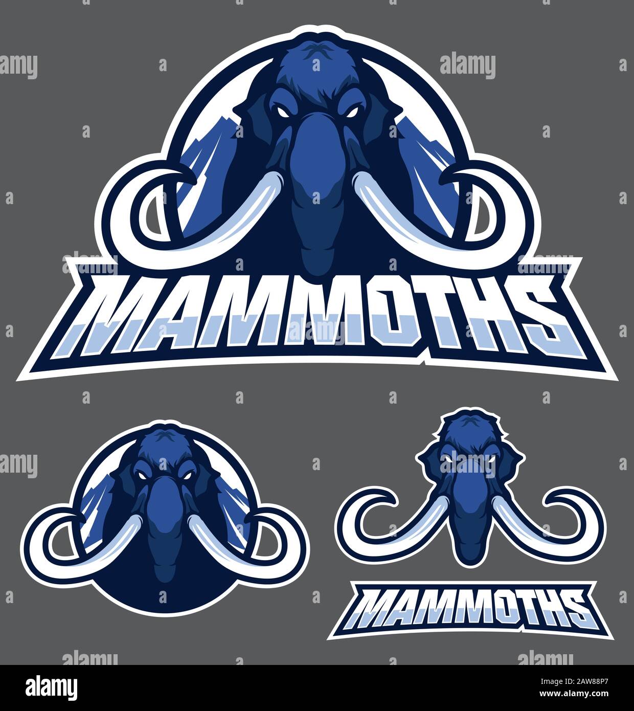 Mammut-Maskottchen-Logo Stock Vektor