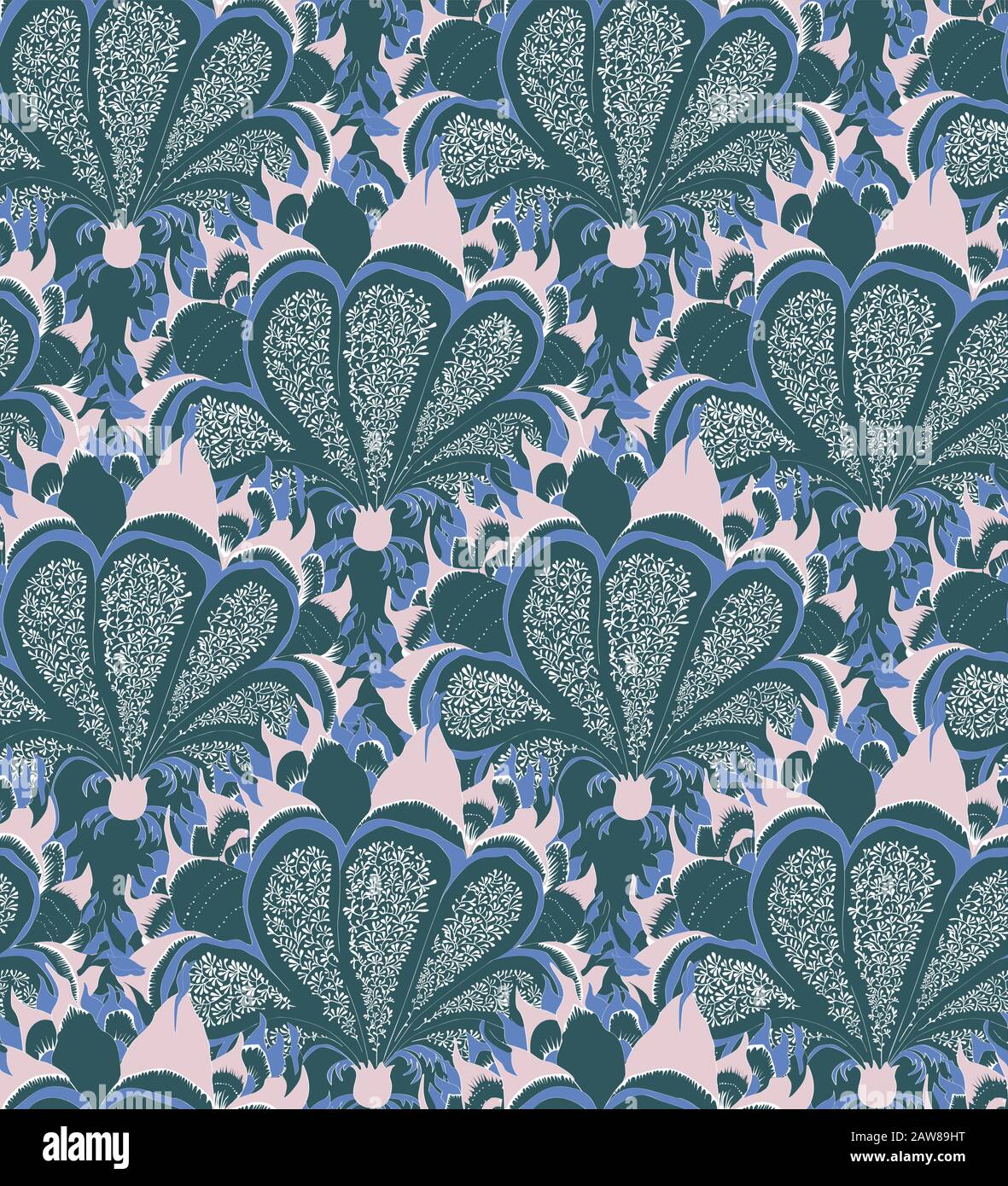 Fantasy-Blumen nahtloses Paisley-Muster. Stilisierter Tapetenschmuck Indiens. Paisley-Aufdruck. Stock Vektor