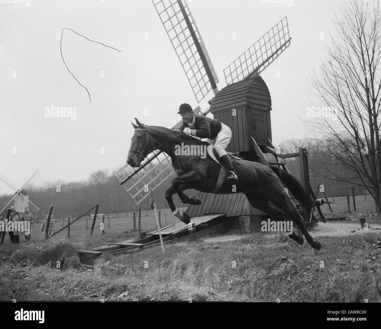 Nationale Meisterschaften Arnhem Annotation Roading Horses: Ort: Auf dem Gelände des Open Air Datum: 30. März 1957 Ort: Arnhem Schlagwörter: Reiten, Sport Stockfoto