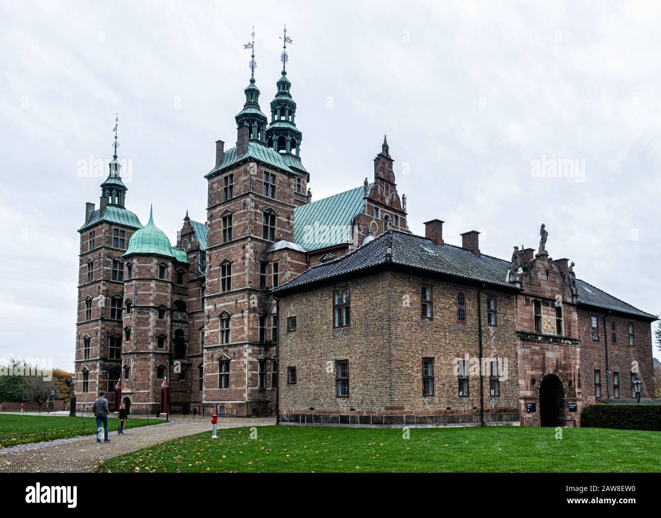 Schloss Rosenborg, historischer Palast im niederländischen Renaissance-Stil mit Wänden aus Backstein und Sandstein und hohen Türmen. Königliche Residenz von König Christian LV. Kopenhagen Stockfoto