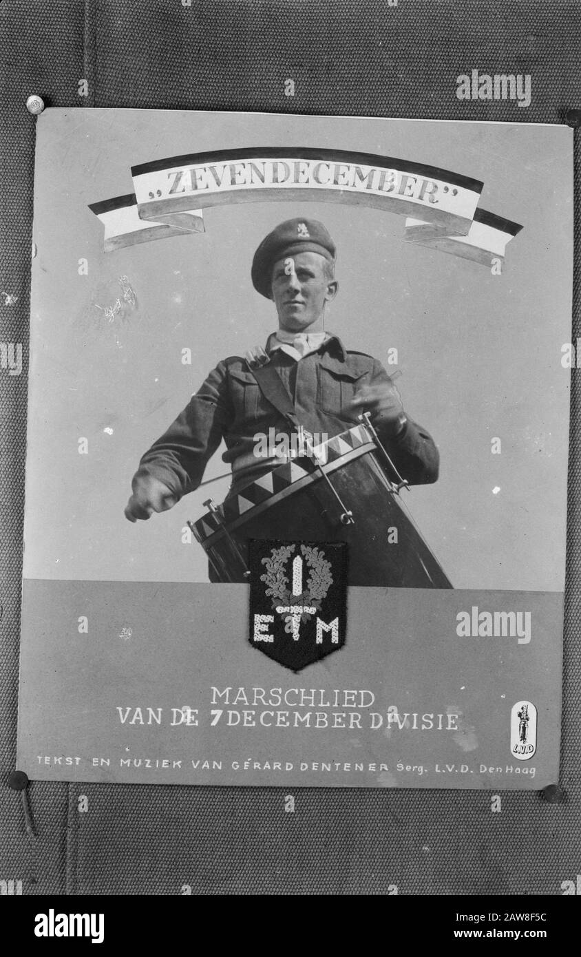 Cover Marschlied vom 7. Dezember Division Datum: 01.01.1947 Ort: Indonesien Niederländische Ostindien Stockfoto