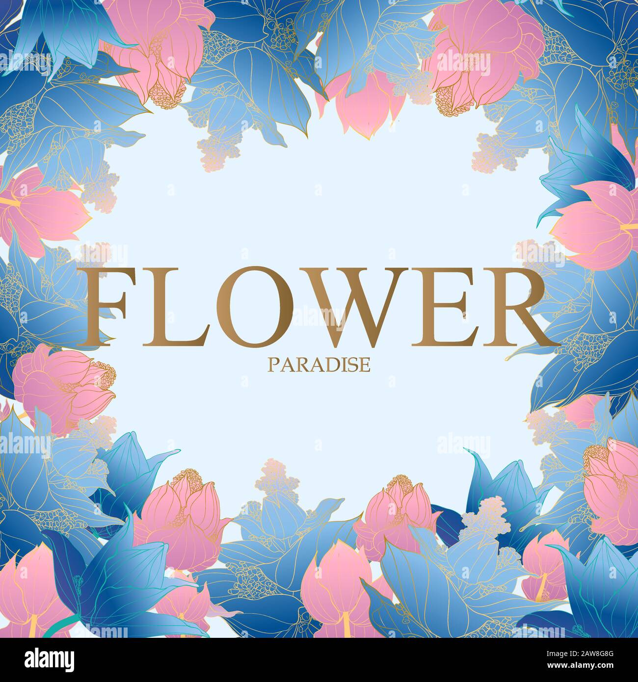 Modisches Blumenvektor-Design. Protea Blumen mit hellblauem Hintergrund. Stock Vektor