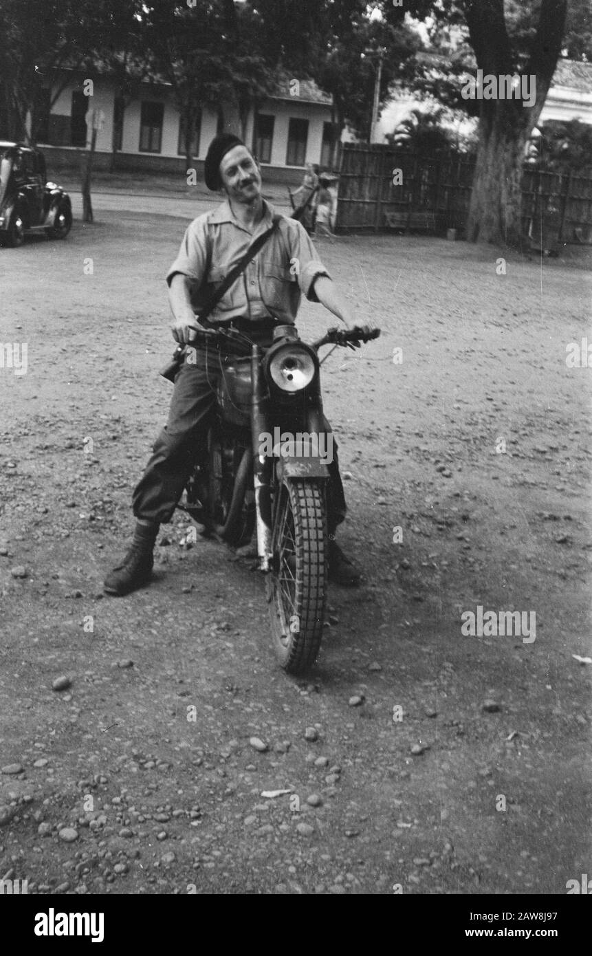 Militärmotorrad Datum: Juli 1947 Ort: Indonesien Niederländische Ostindien Stockfoto