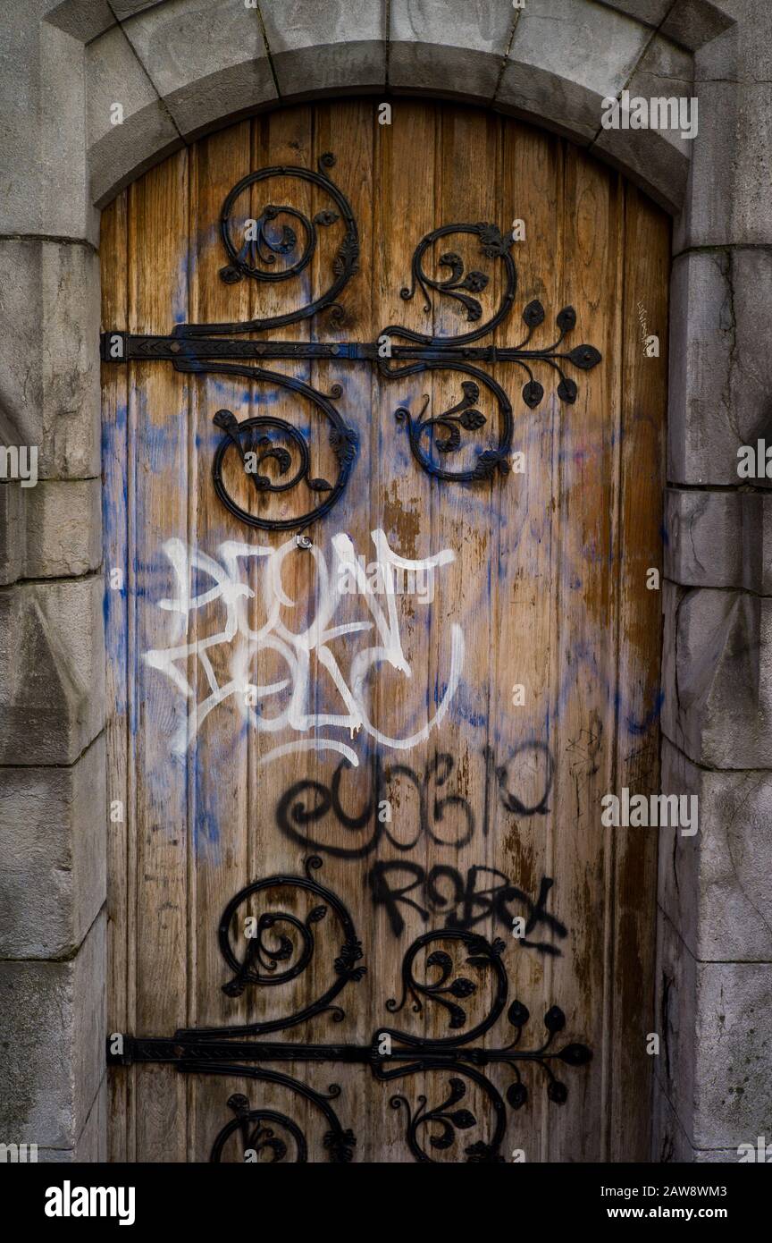 Tür der Christchurch Cathedral in Dublin Irland Stockfoto