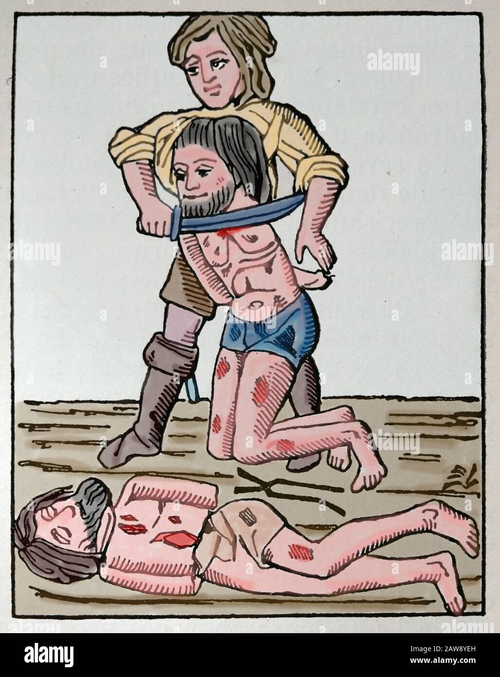 Brigandage escene. Aktiv in Katalonien (Spanien) zwischen dem 16. Und 17. Jahrhundert. Coplas des Dichters Pere Giberga (16. Jahrhundert). Stockfoto