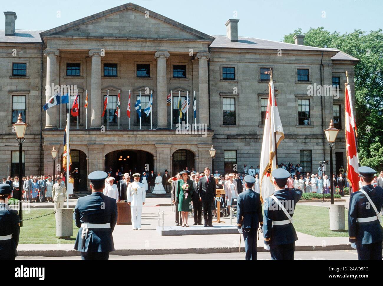 Sarah Ferguson, Duchess of York und Prince Andrew in der City Hall, Charletetown, Kanada Juli 1989 Stockfoto