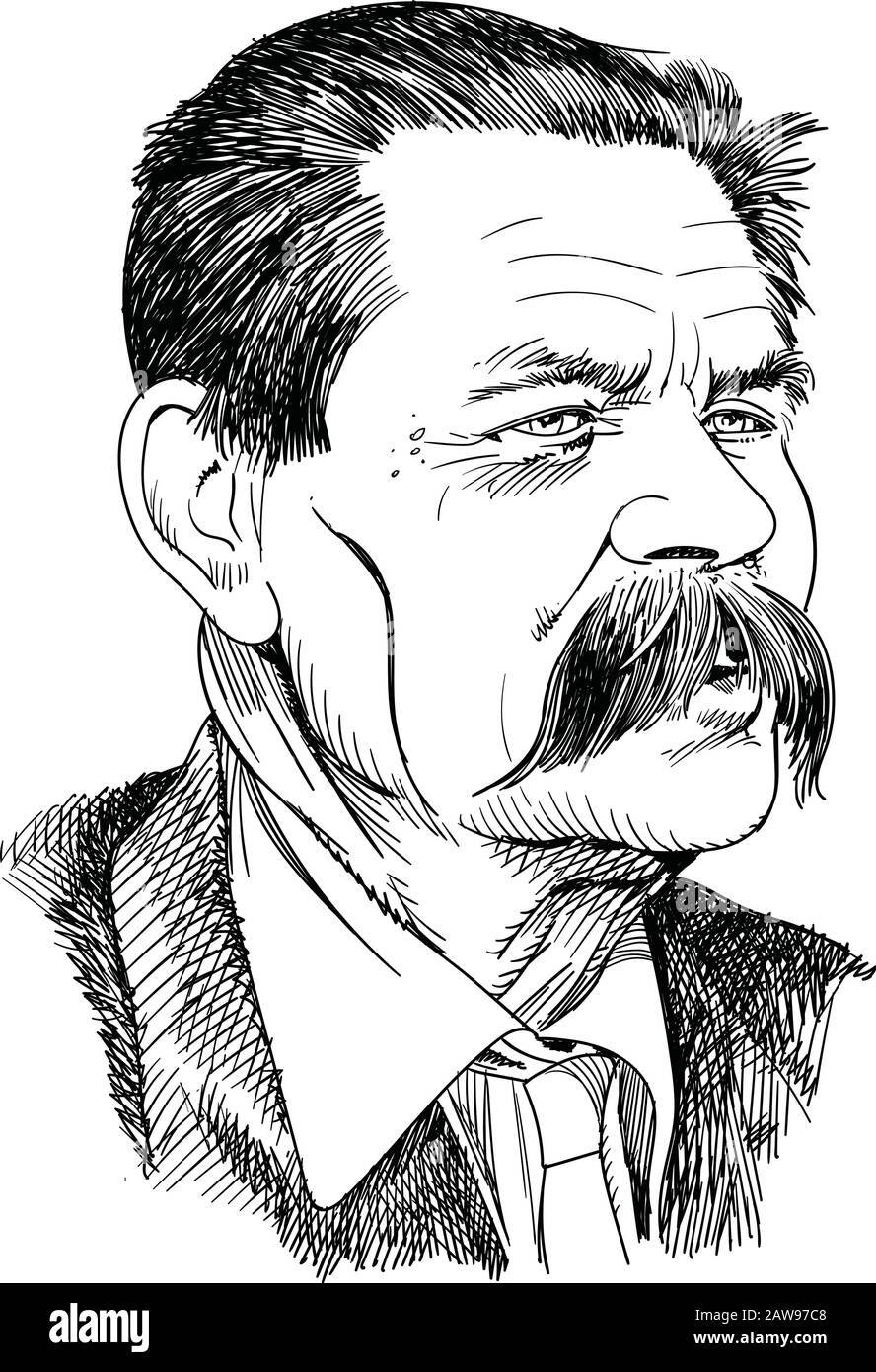 Alexei Maximovich Peshkov, vor allem bekannt als Maxim Gorky, war ein russischer und sowjetischen Schriftsteller, ein Begründer der Literaturmethode des Sozialistischen Realismus. Stock Vektor Alexei Maximovich Peshkov, vor allem bekannt als Maxim Gorky, war ein russischer und sowjetischen Schriftsteller, ein Begründer der Literaturmethode des Sozialistischen Realismus. Stock Vektor