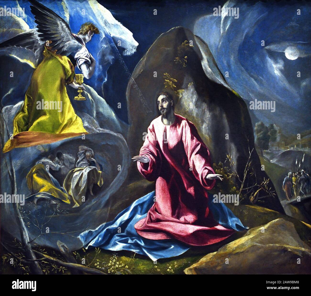 Die Agonie Christi im Garten des Öls 1600 El Greco (Domenikos Theotokópoulos) 1541- 1614, 17., Jahrhundert, Spanien, Spanisch, Griechisch, Griechenland. Stockfoto