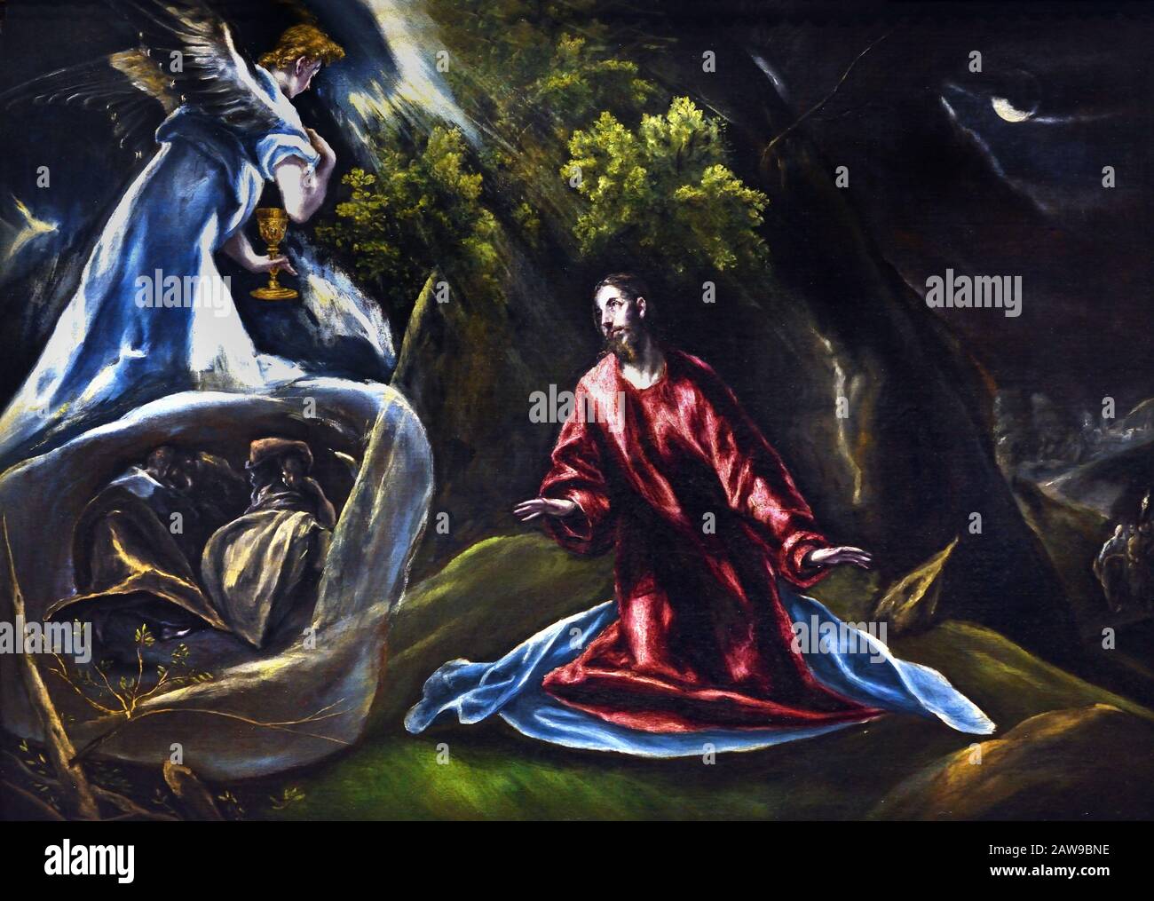 Die Agonie Christi im Garten des Öls 1600 El Greco (Domenikos Theotokópoulos) 1541- 1614, 17., Jahrhundert, Spanien, Spanisch, Griechisch, Griechenland. Stockfoto